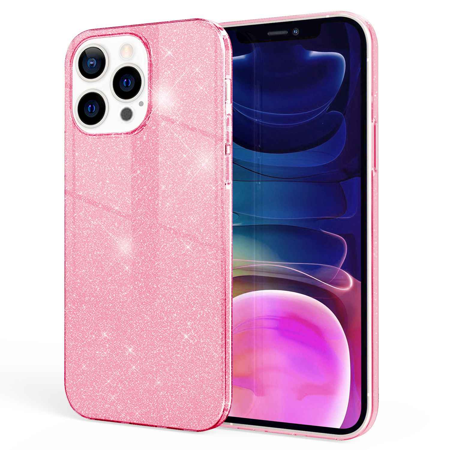 NALIA Robuste Glitzerhülle für iPhone 13 Pro Max, Stoßfeste Glänzende Glitzer Schutzhülle Verstärkte Silikonhülle