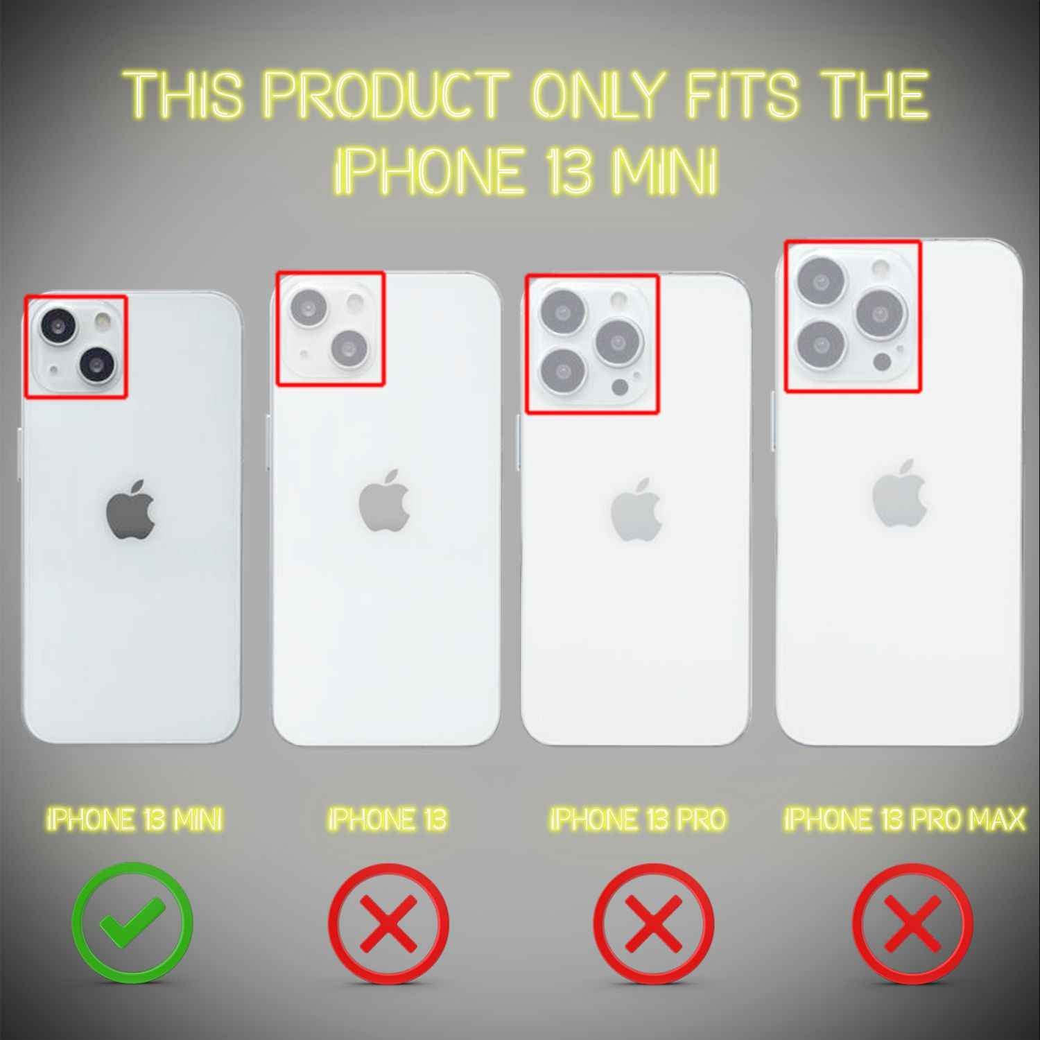 NALIA Klare Neon Handy Hülle für iPhone 13 Mini, Bunt Durchsichtig Cover Case