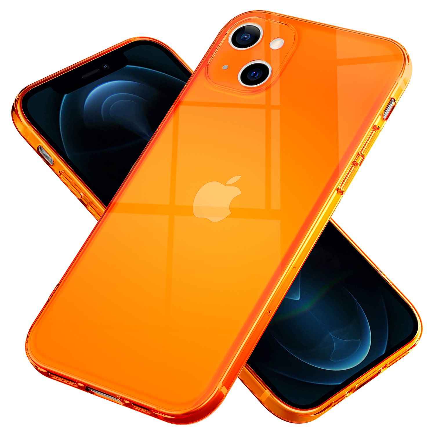 NALIA Klare Neon Handy Hülle für iPhone 13, Bunt Durchsichtig Cover Case