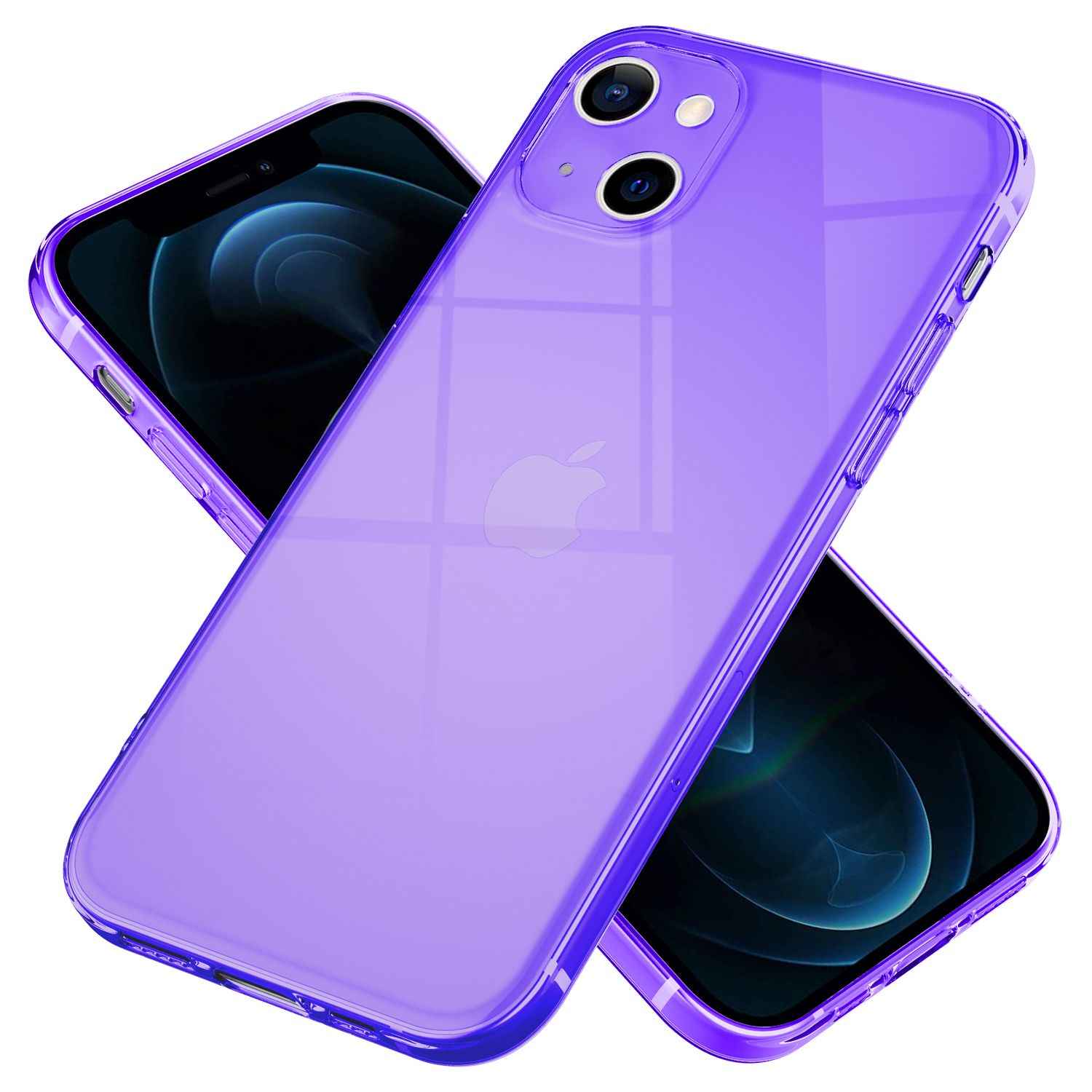 NALIA Klare Neon Handy Hülle für iPhone 13, Bunt Durchsichtig Cover Case