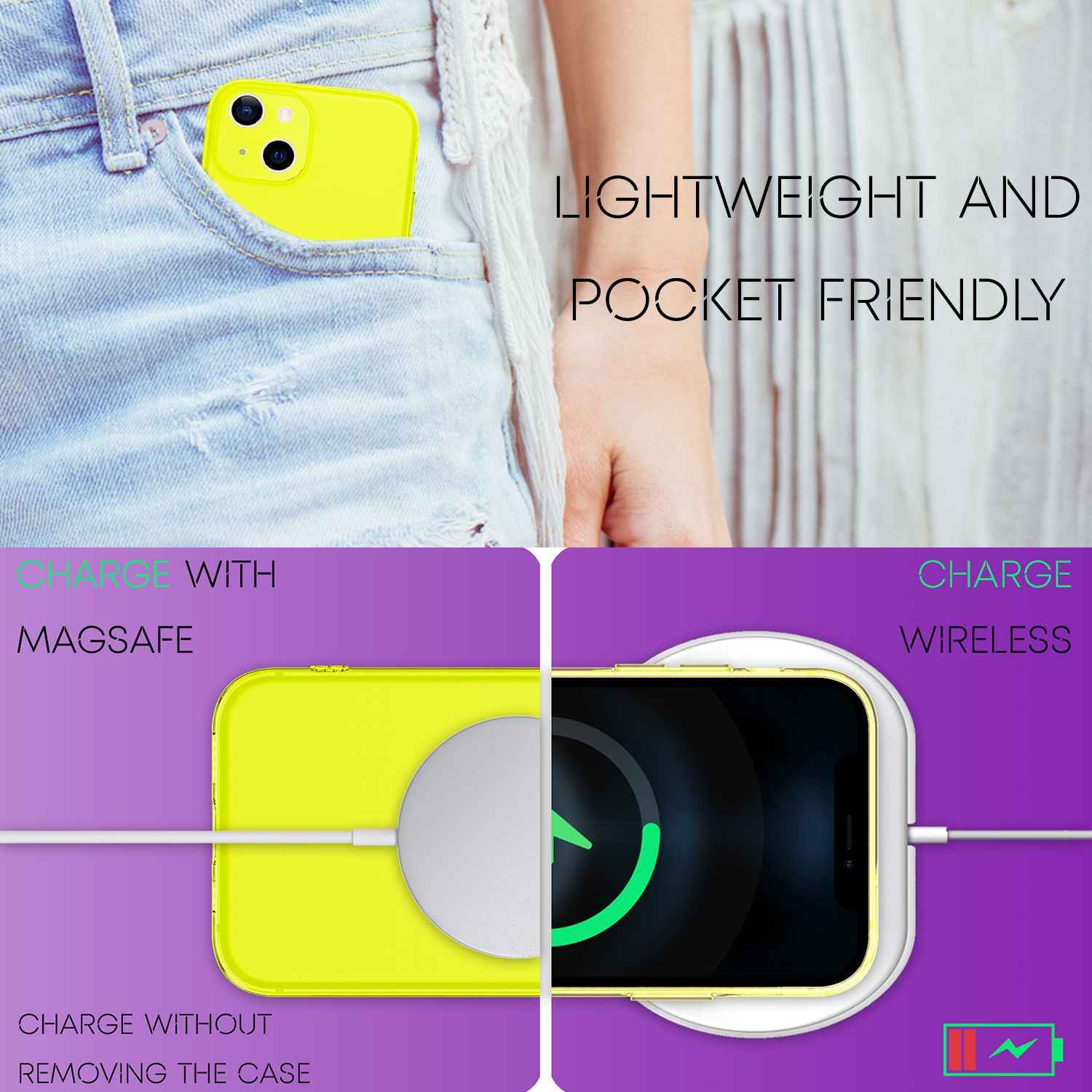 NALIA Klare Neon Handy Hülle für iPhone 13, Bunt Durchsichtig Cover Case