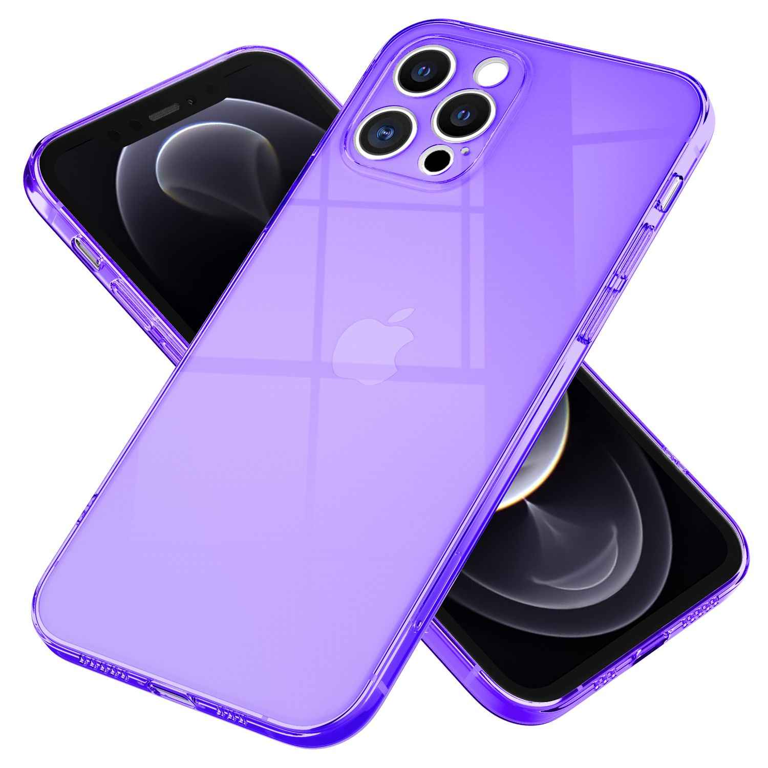 NALIA Klare Neon Handy Hülle für iPhone 13 Pro, Bunt Durchsichtig Cover Case
