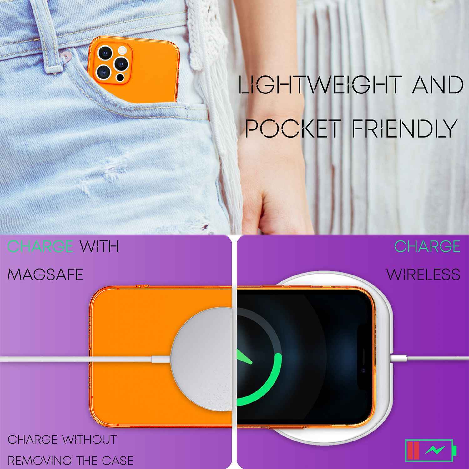 NALIA Klare Neon Handy Hülle für iPhone 13 Pro, Bunt Durchsichtig Cover Case
