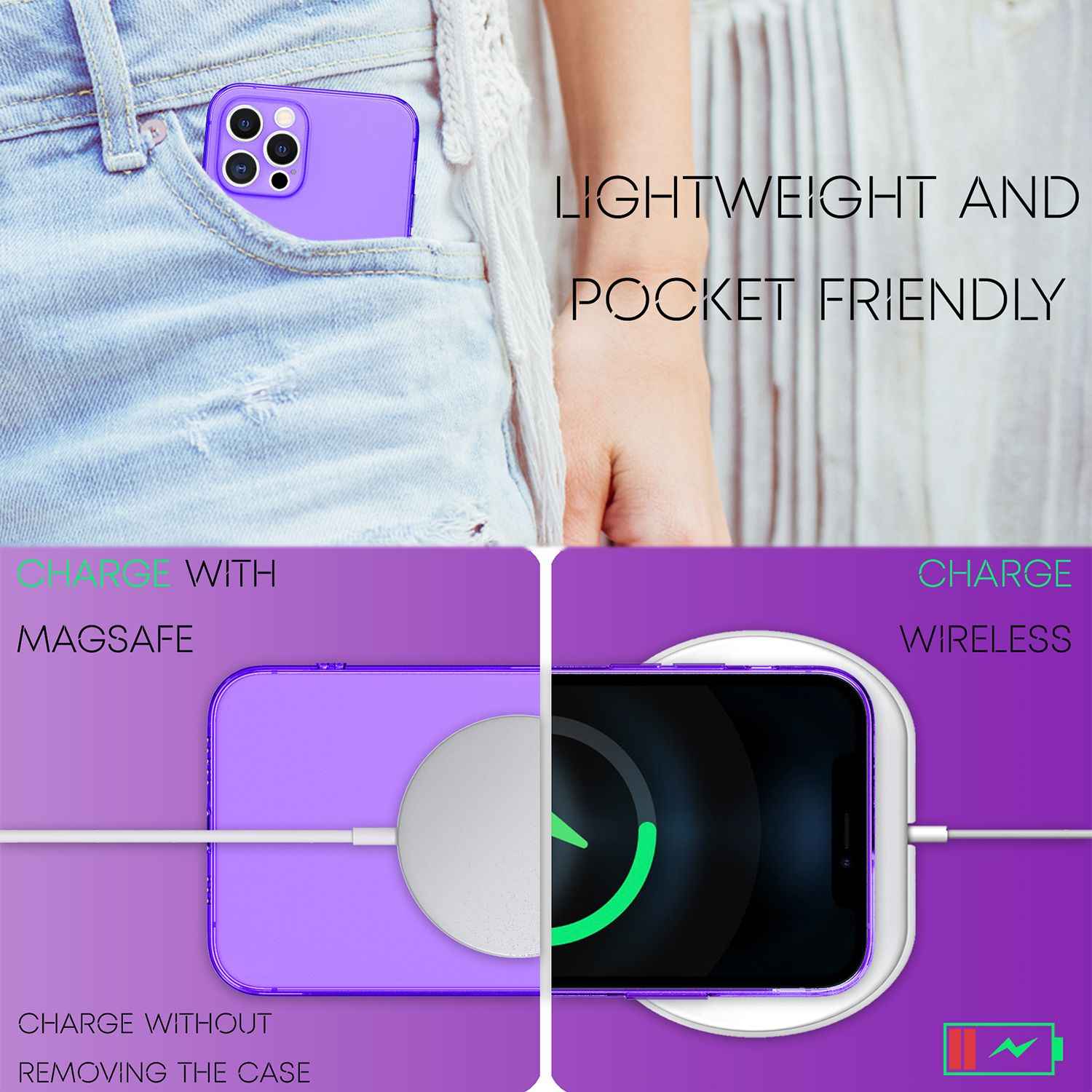 NALIA Klare Neon Handy Hülle für iPhone 13 Pro, Bunt Durchsichtig Cover Case