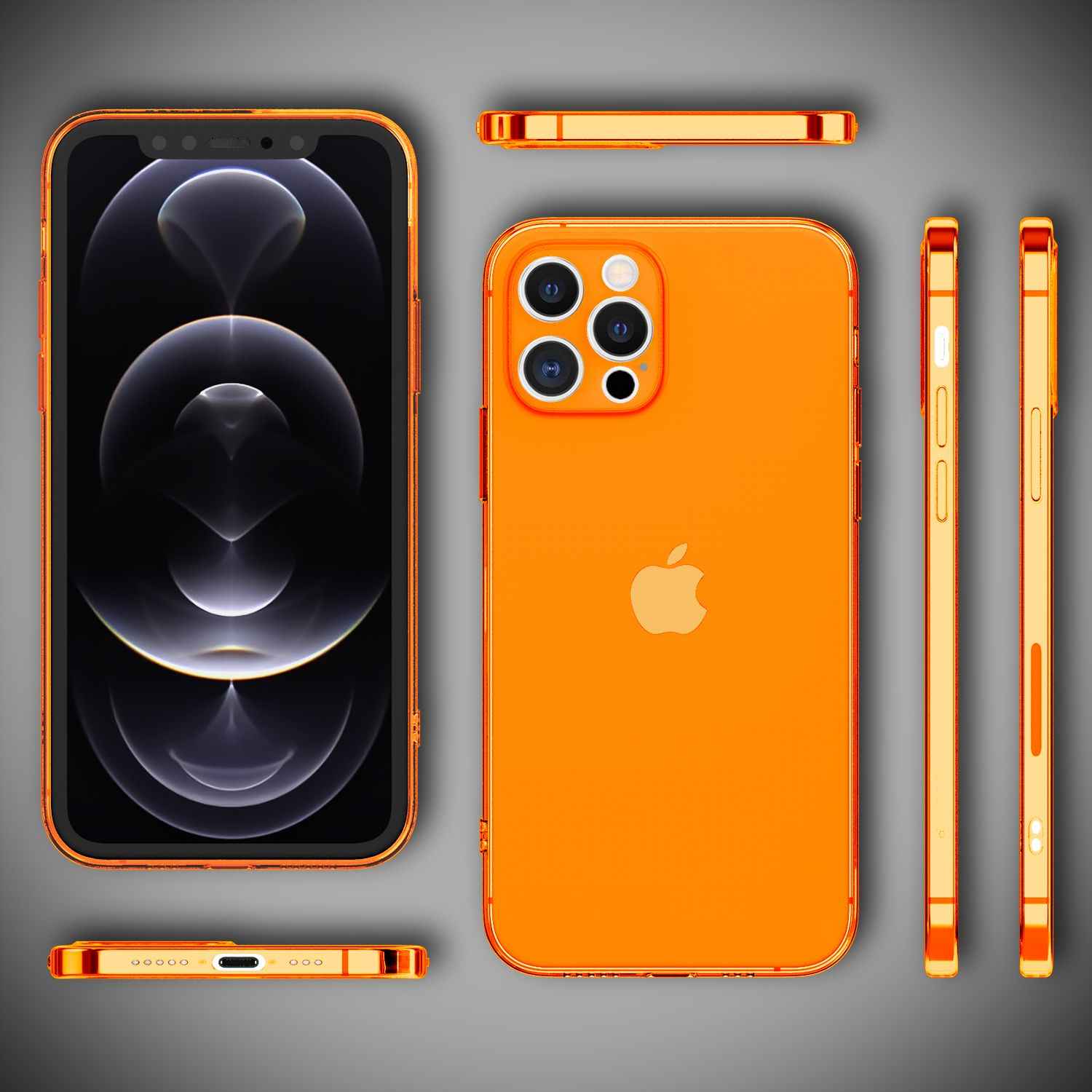NALIA Klare Neon Handy Hülle für iPhone 13 Pro, Bunt Durchsichtig Cover Case