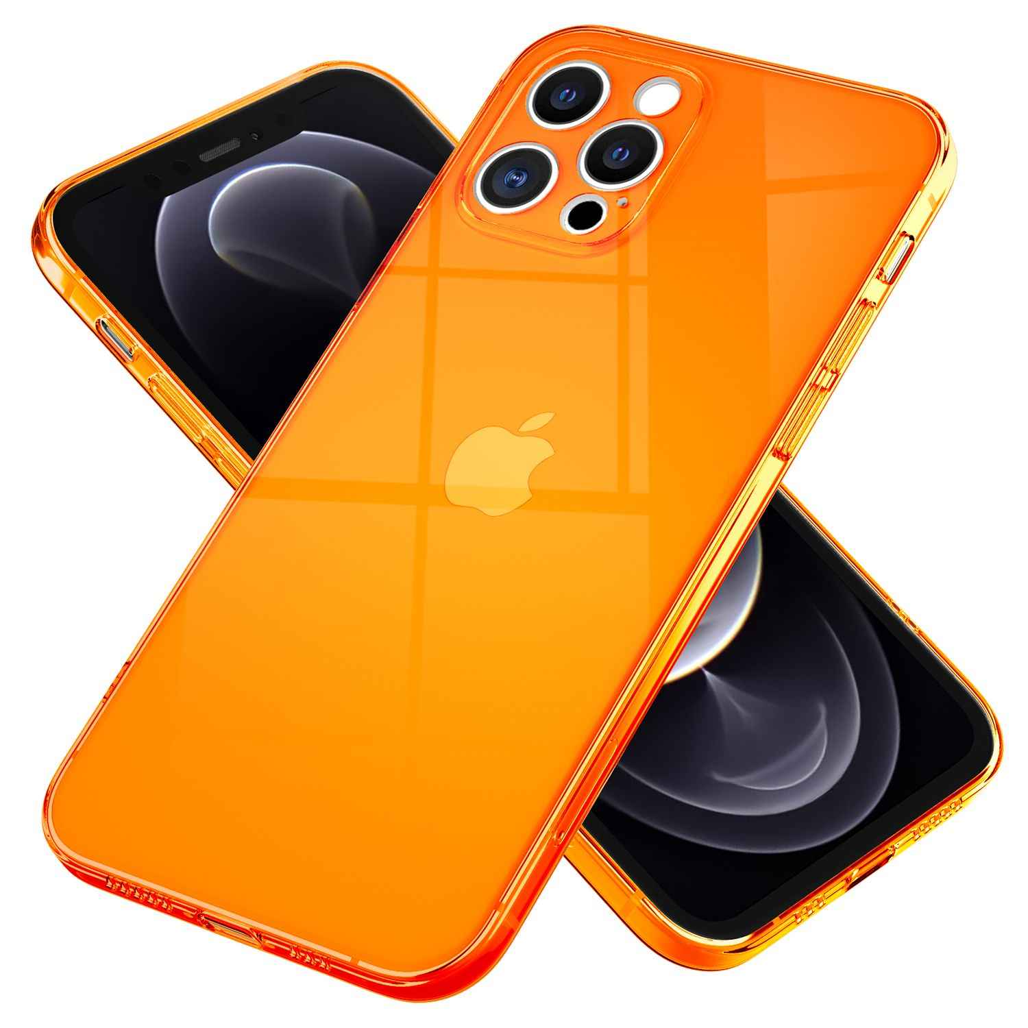 NALIA Klare Neon Handyhülle für iPhone 13 Pro Max, Durchsichtig Bunt Leuchtend Vergilbungsfrei, Dünne Robuste Schutzhülle Cover Case