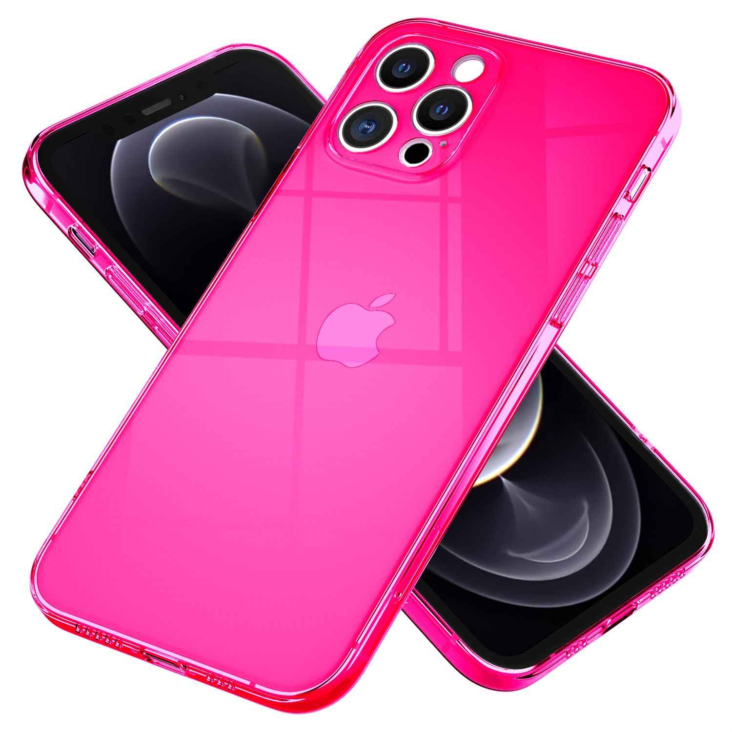 NALIA Klare Neon Handyhülle für iPhone 13 Pro Max, Durchsichtig Bunt Leuchtend Vergilbungsfrei, Dünne Robuste Schutzhülle Cover Case