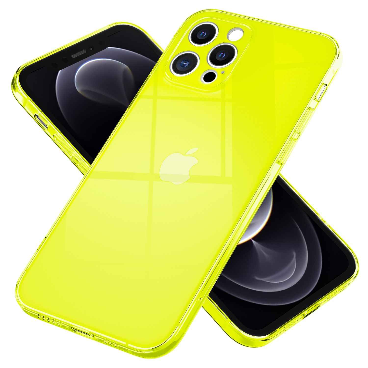 NALIA Klare Neon Handyhülle für iPhone 13 Pro Max, Durchsichtig Bunt Leuchtend Vergilbungsfrei, Dünne Robuste Schutzhülle Cover Case
