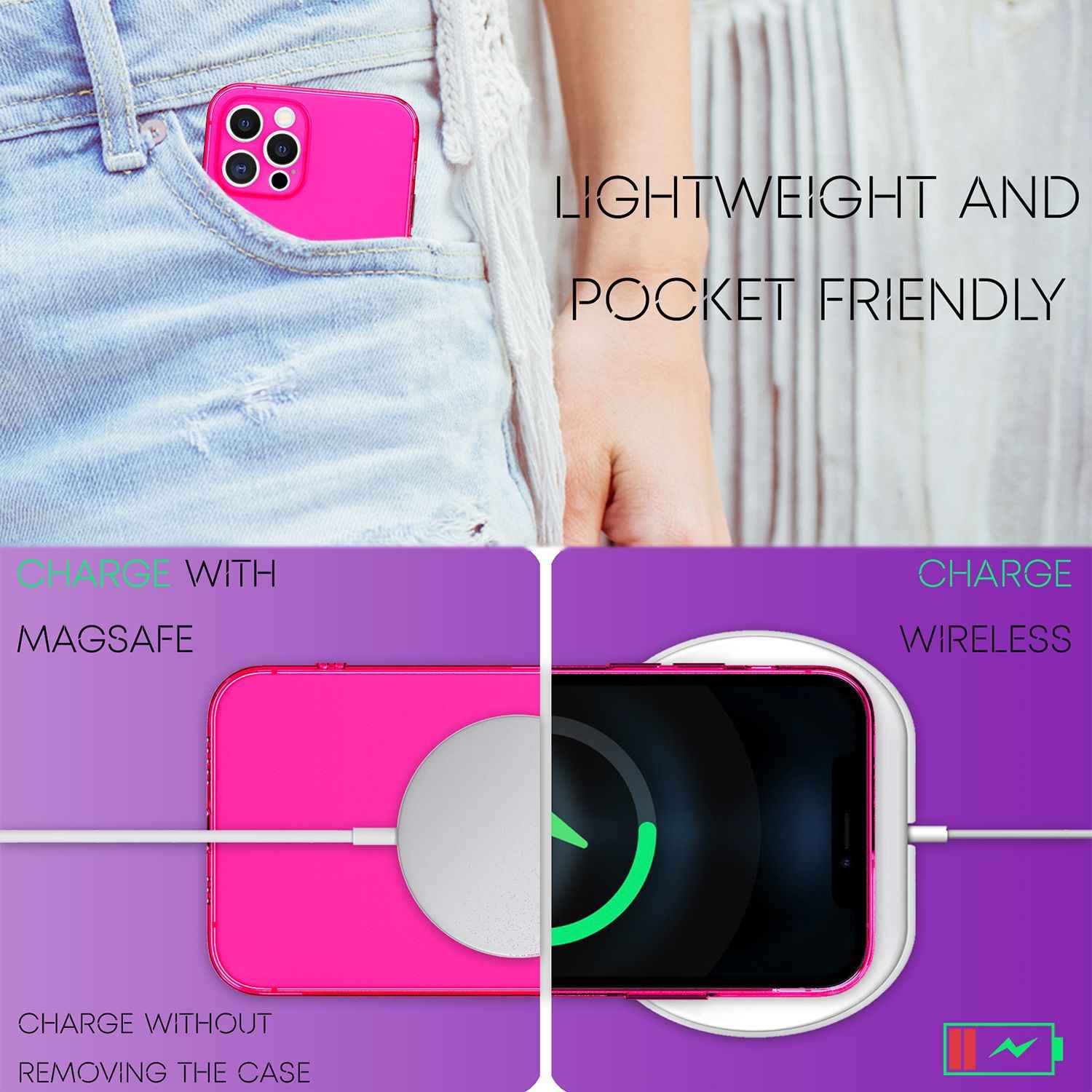 NALIA Klare Neon Handyhülle für iPhone 13 Pro Max, Durchsichtig Bunt Leuchtend Vergilbungsfrei, Dünne Robuste Schutzhülle Cover Case