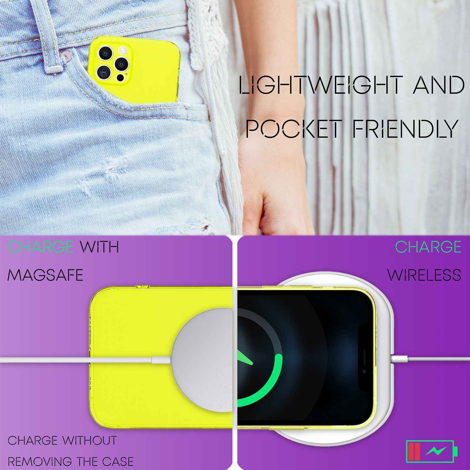 NALIA Klare Neon Handyhülle für iPhone 13 Pro Max, Durchsichtig Bunt Leuchtend Vergilbungsfrei, Dünne Robuste Schutzhülle Cover Case