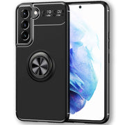 NALIA Matt-Schwarze Ringhülle für Samsung Galaxy S22 Plus, 360° Ring für Standfunktion & KFZ-Halterung, Robust Rutschfest Stoßfest, Handyhülle Schutzhülle