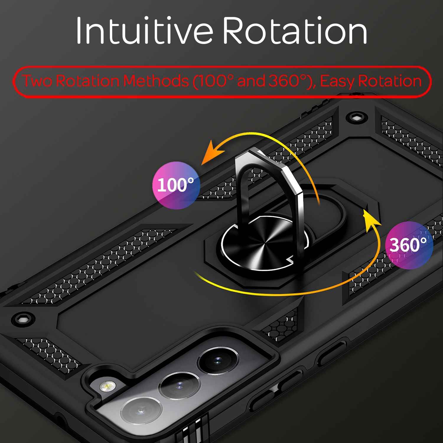 NALIA Military-Style Ringhülle für Samsung Galaxy S22 Plus, Extrem Schützend Stoßfest Robust, 360° Ring für Aufsteller