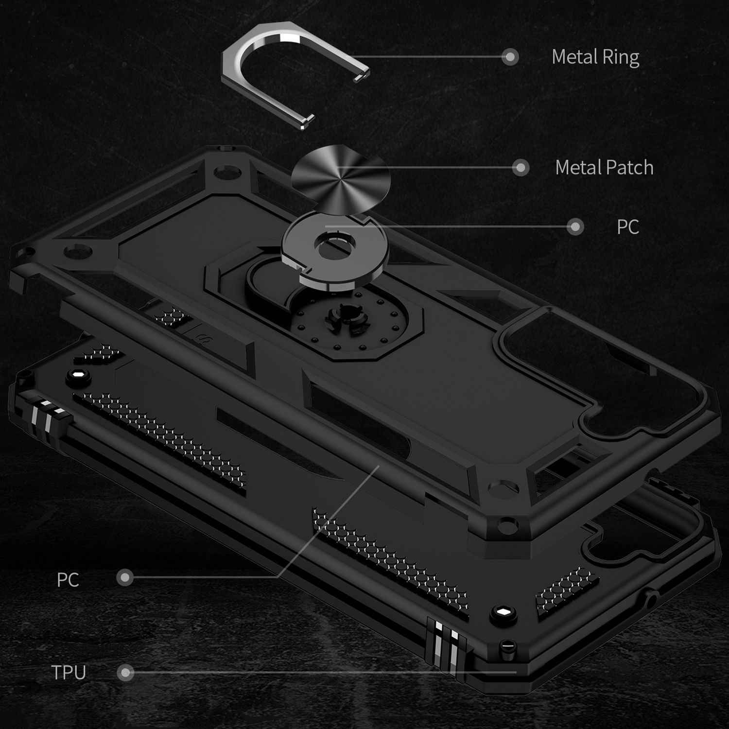 NALIA Military-Style Ringhülle für Samsung Galaxy S22 Plus, Extrem Schützend Stoßfest Robust, 360° Ring für Aufsteller