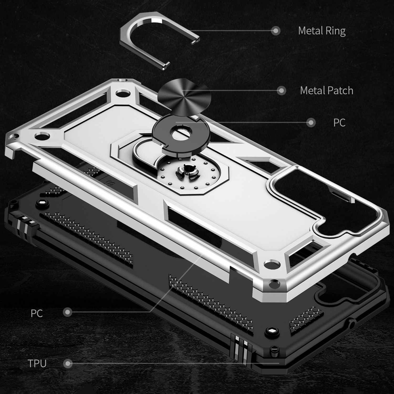 NALIA Military-Style Ringhülle für Samsung Galaxy S22 Plus, Extrem Schützend Stoßfest Robust, 360° Ring für Aufsteller