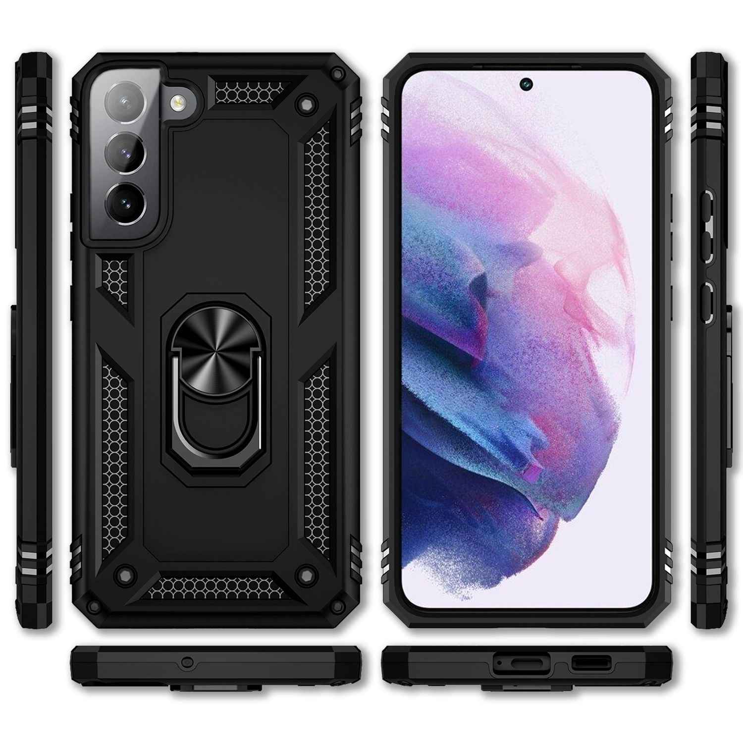 NALIA Military-Style Ringhülle für Samsung Galaxy S22 Plus, Extrem Schützend Stoßfest Robust, 360° Ring für Aufsteller