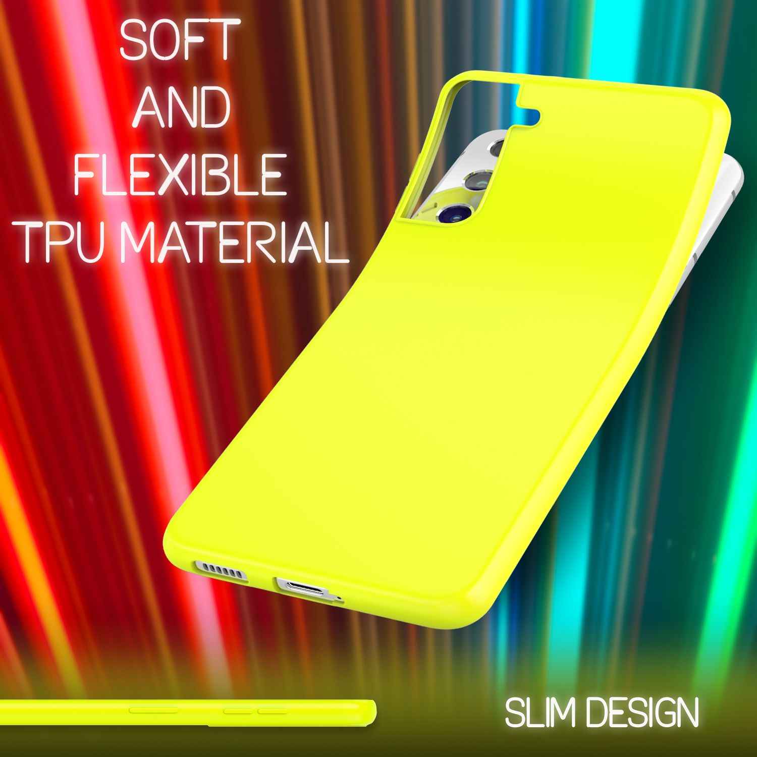 NALIA Bunte Neon Silikonhülle für Samsung Galaxy S22 Plus, Intensive Farbe Rutschfest Samtig Weich Gummiert, Schutzhülle Handyhülle