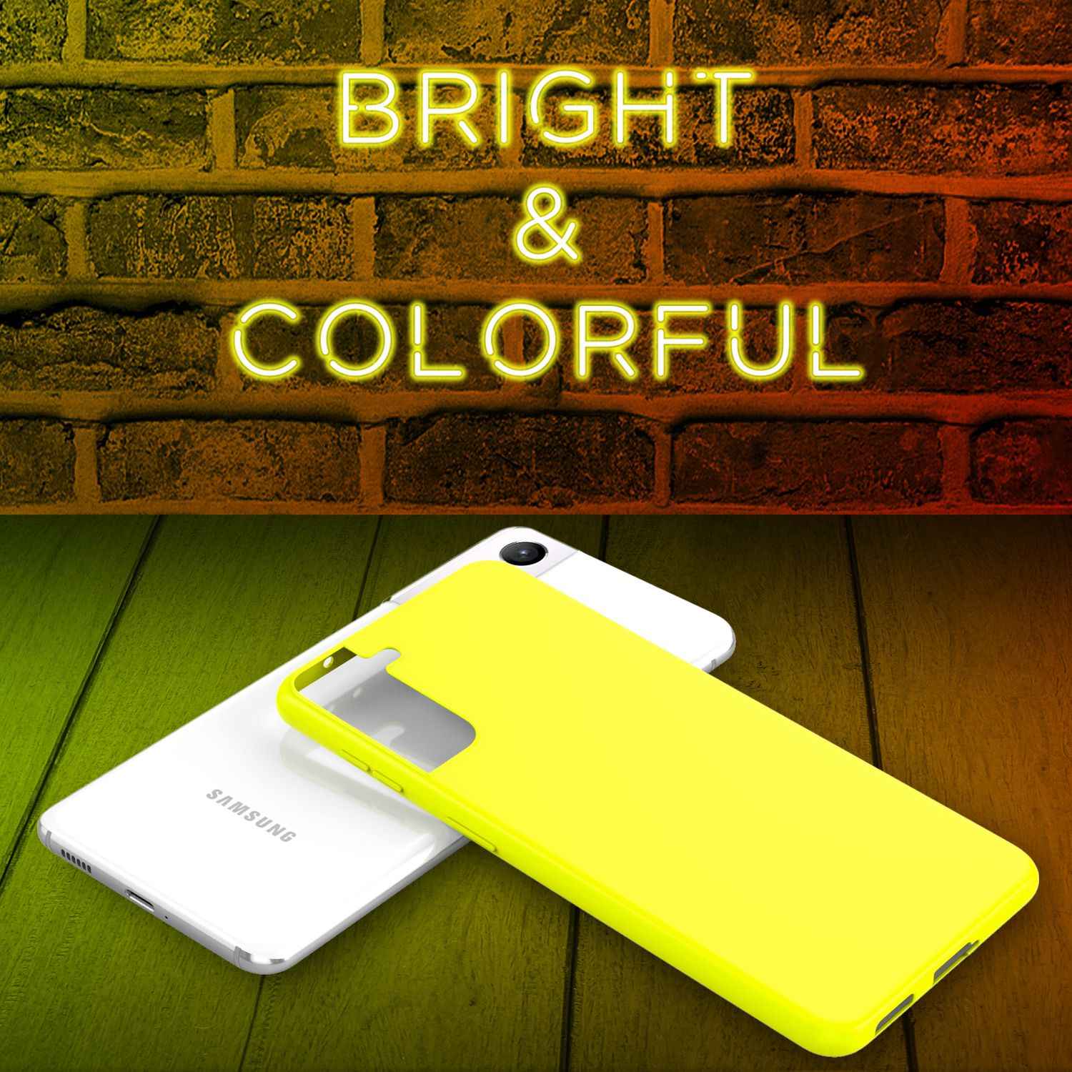 NALIA Bunte Neon Silikonhülle für Samsung Galaxy S22 Plus, Intensive Farbe Rutschfest Samtig Weich Gummiert, Schutzhülle Handyhülle