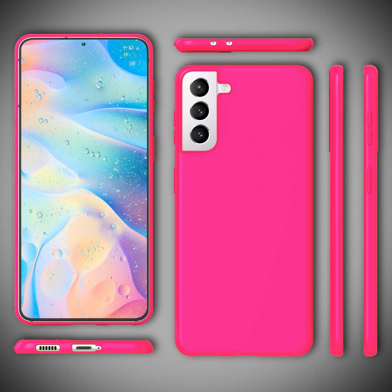 NALIA Bunte Neon Silikonhülle für Samsung Galaxy S22 Plus, Intensive Farbe Rutschfest Samtig Weich Gummiert, Schutzhülle Handyhülle