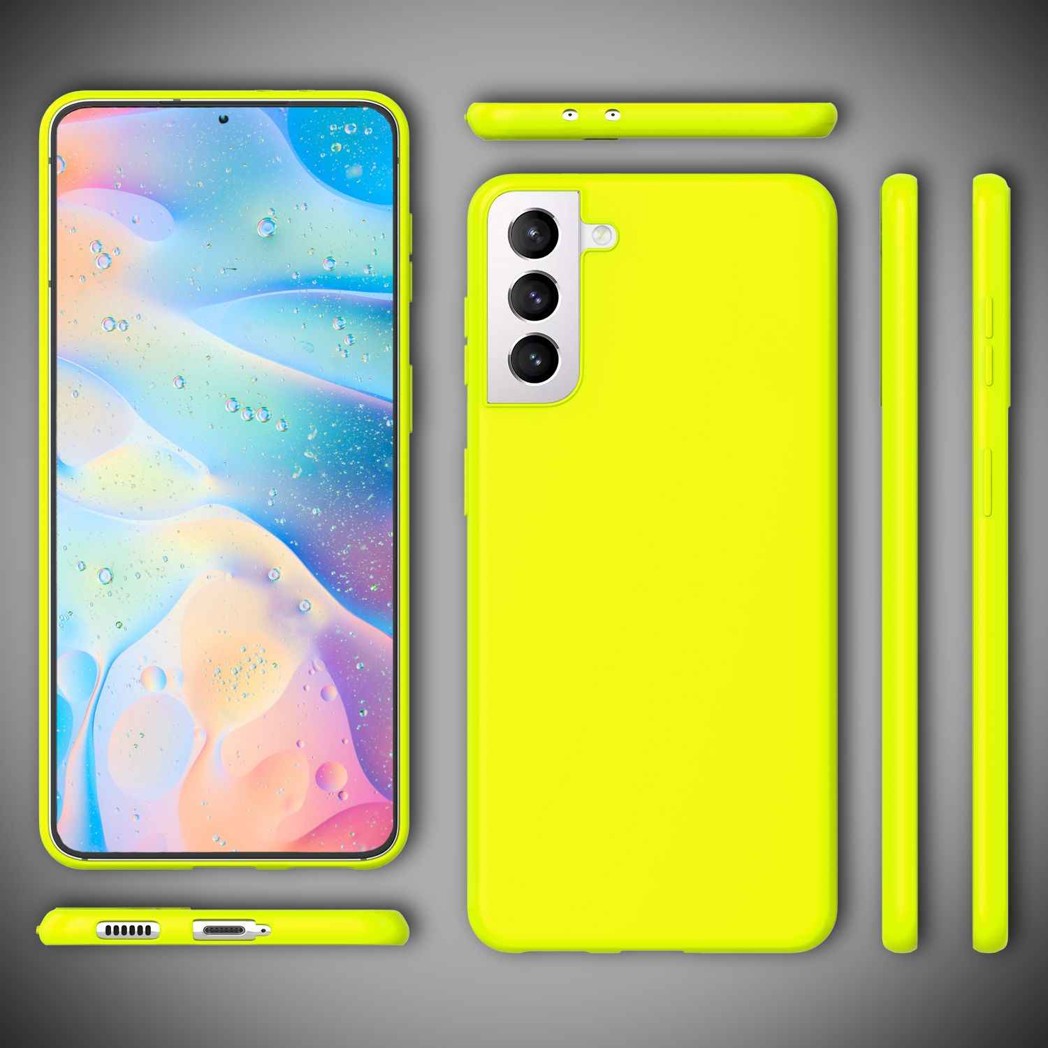 NALIA Bunte Neon Silikonhülle für Samsung Galaxy S22 Plus, Intensive Farbe Rutschfest Samtig Weich Gummiert, Schutzhülle Handyhülle