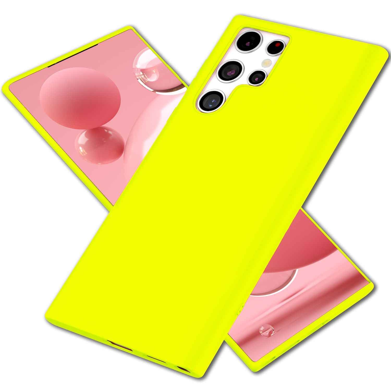 NALIA Bunte Neon Silikonhülle für Samsung Galaxy S22 Ultra