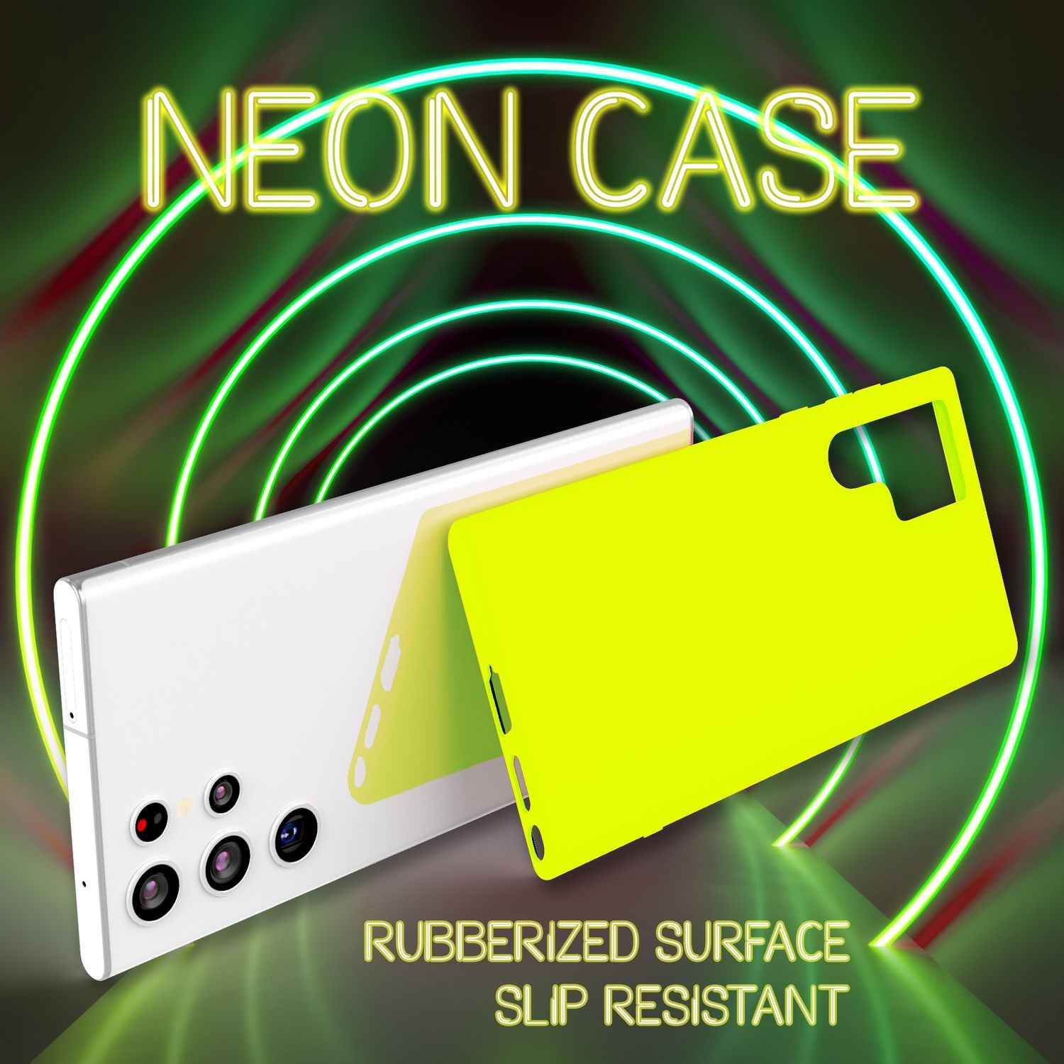 NALIA Bunte Neon Silikonhülle für Samsung Galaxy S22 Ultra