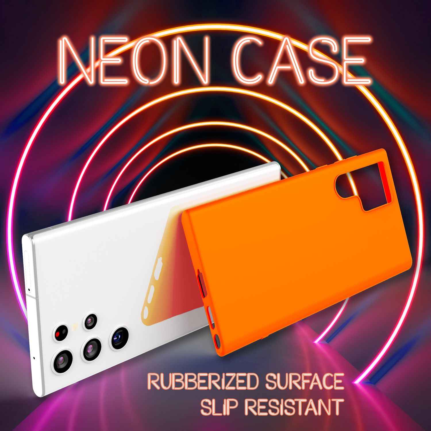 NALIA Bunte Neon Silikonhülle für Samsung Galaxy S22 Ultra