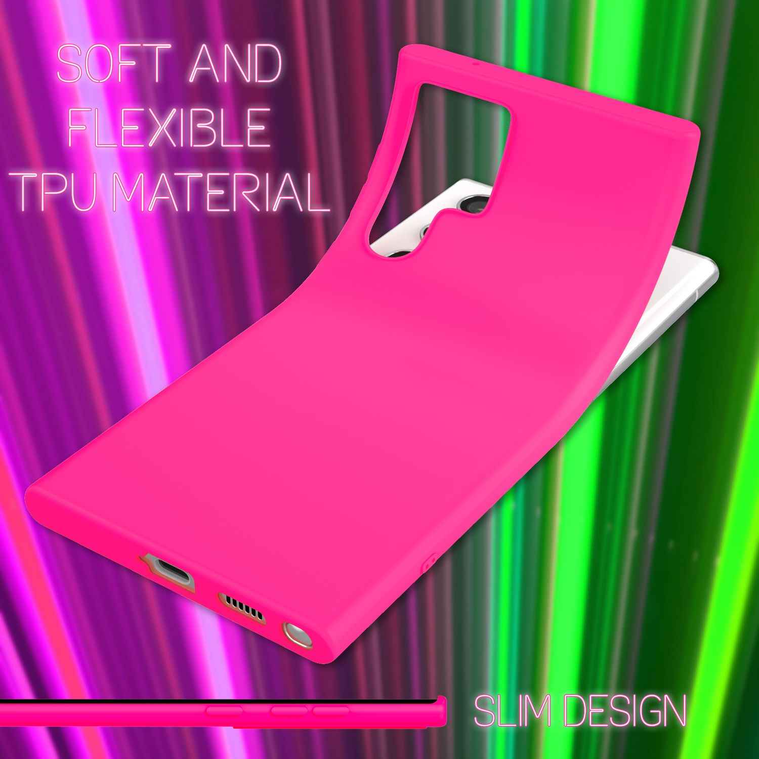 NALIA Bunte Neon Silikonhülle für Samsung Galaxy S22 Ultra