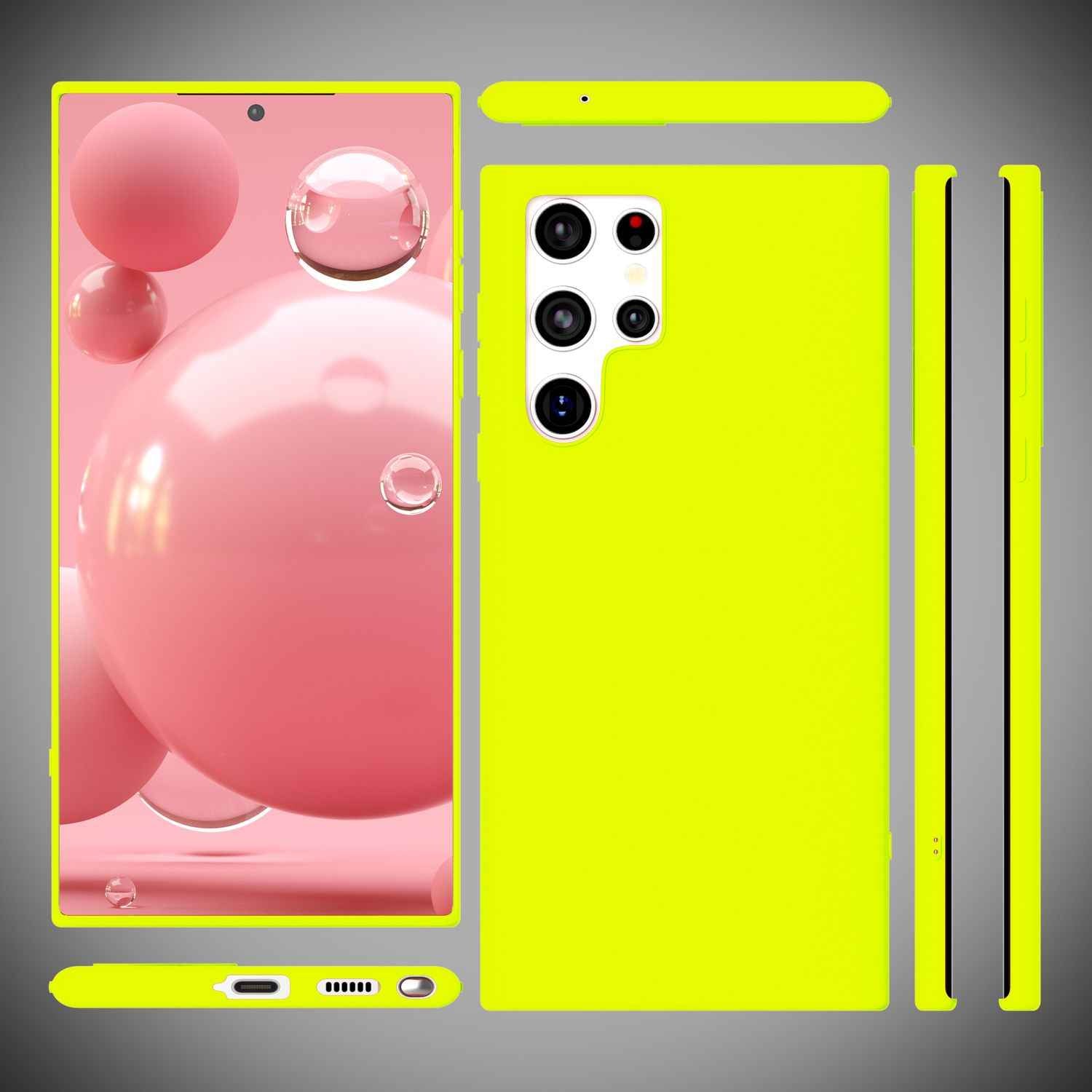 NALIA Bunte Neon Silikonhülle für Samsung Galaxy S22 Ultra