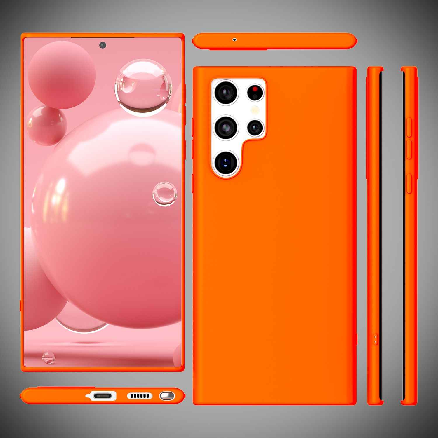 NALIA Bunte Neon Silikonhülle für Samsung Galaxy S22 Ultra