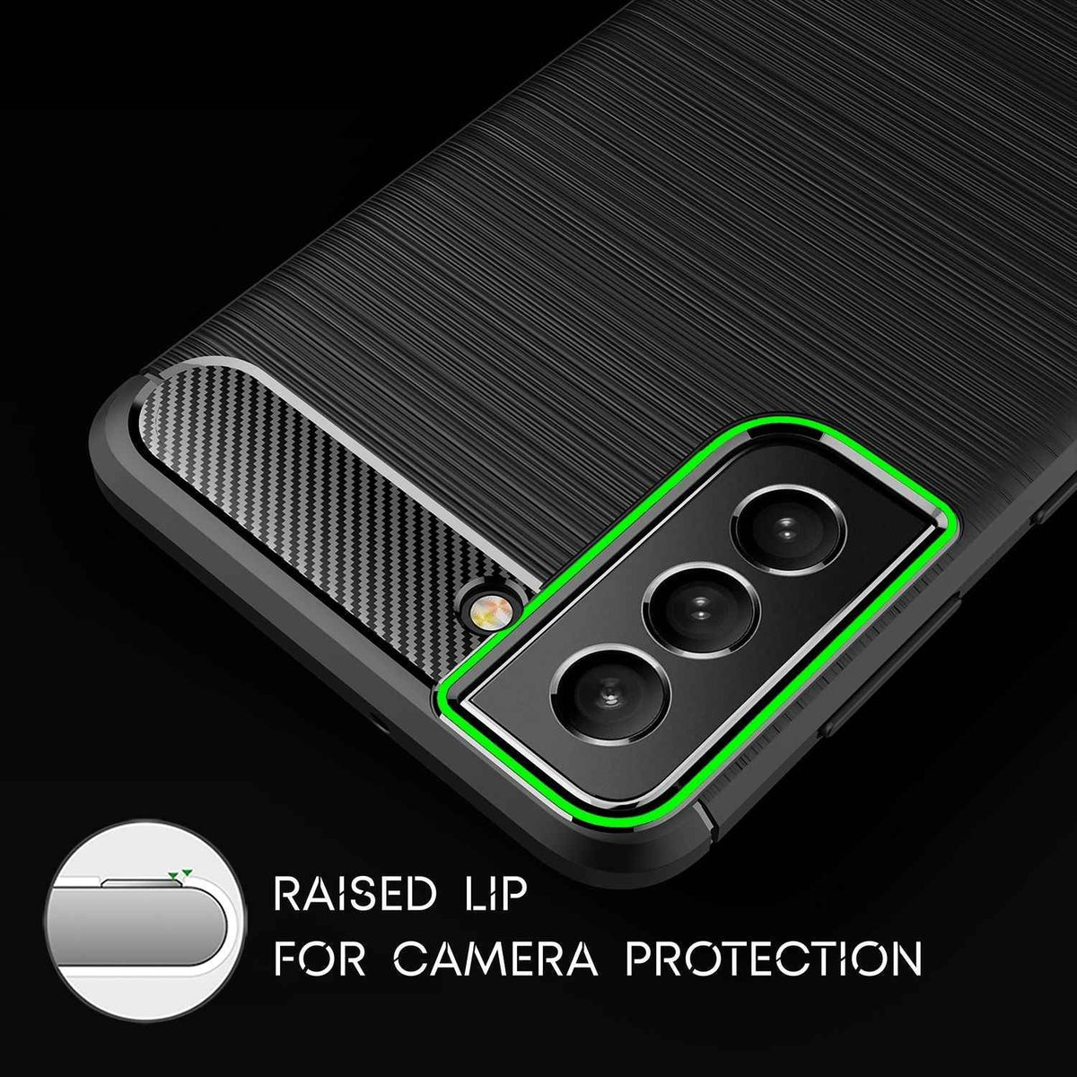 NALIA Carbon Look Case für Samsung Galaxy S22 Plus, Matt-Schwarze Silikonhülle Anti-Fingerabdruck Kohlefaser-Optik, Handyhülle Schutzhülle