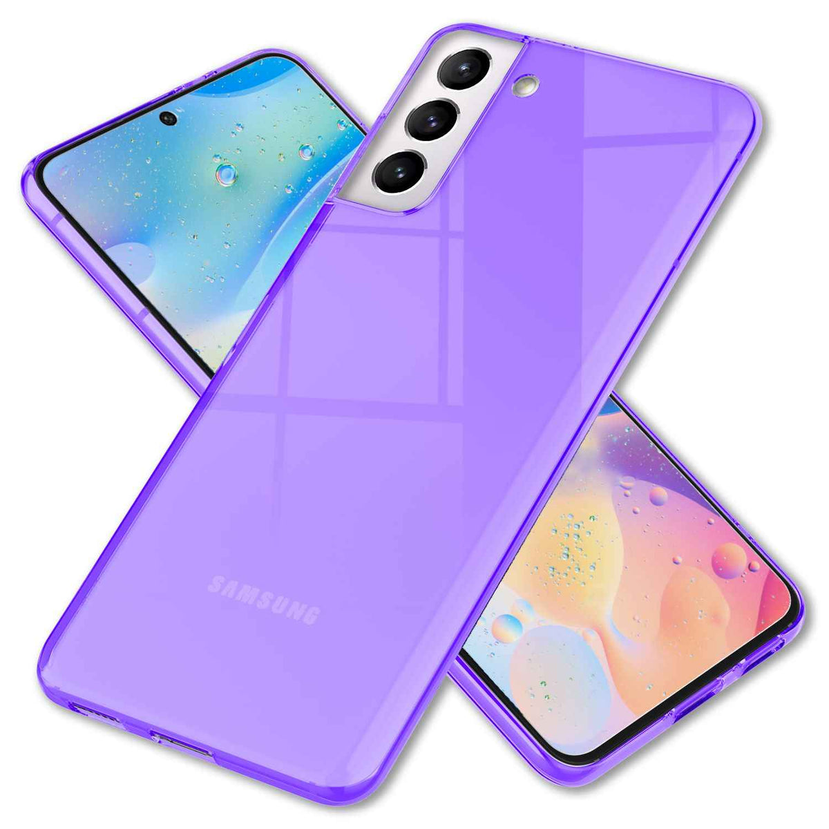 NALIA Klare Neon Handyhülle für Samsung Galaxy S22, Durchsichtig Bunt Leuchtend Vergilbungsfrei, Dünne Robuste Schutzhülle Cover Case