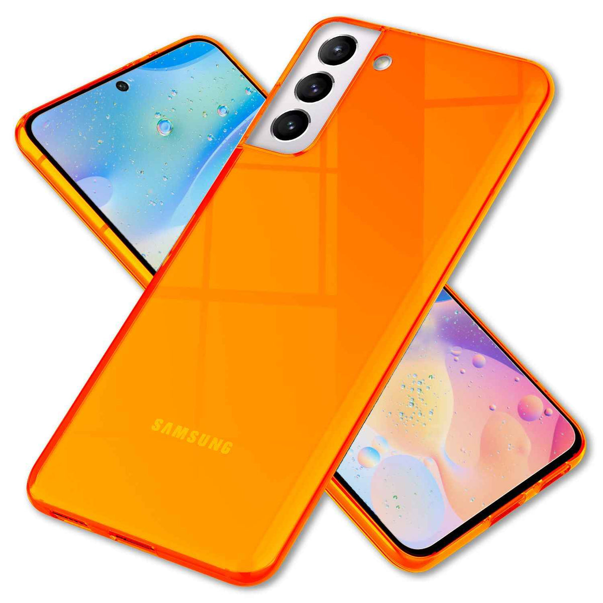NALIA Klare Neon Handyhülle für Samsung Galaxy S22, Durchsichtig Bunt Leuchtend Vergilbungsfrei, Dünne Robuste Schutzhülle Cover Case
