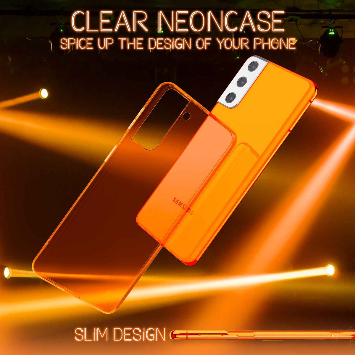 NALIA Klare Neon Handyhülle für Samsung Galaxy S22, Durchsichtig Bunt Leuchtend Vergilbungsfrei, Dünne Robuste Schutzhülle Cover Case