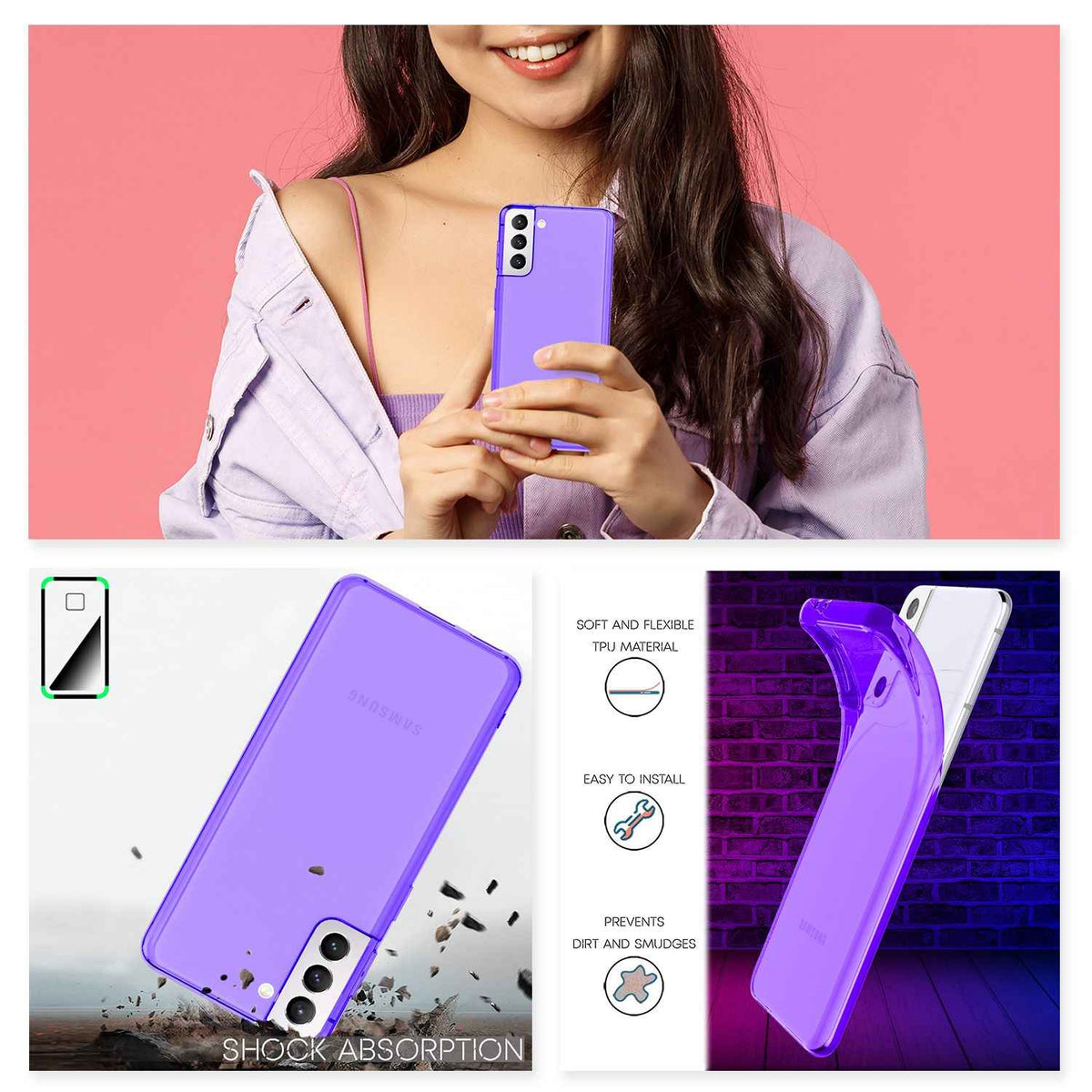 NALIA Klare Neon Handyhülle für Samsung Galaxy S22, Durchsichtig Bunt Leuchtend Vergilbungsfrei, Dünne Robuste Schutzhülle Cover Case