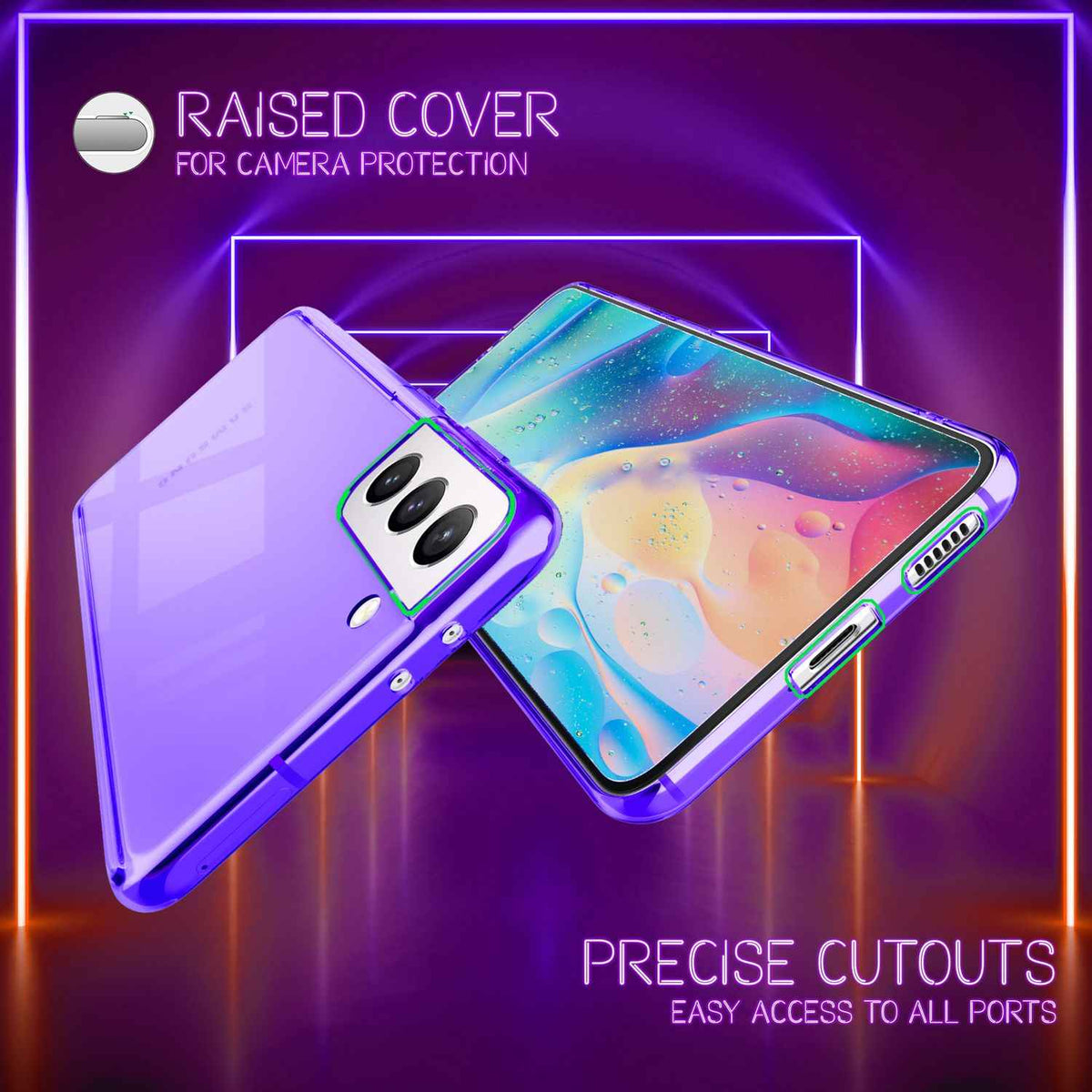 NALIA Klare Neon Handyhülle für Samsung Galaxy S22, Durchsichtig Bunt Leuchtend Vergilbungsfrei, Dünne Robuste Schutzhülle Cover Case