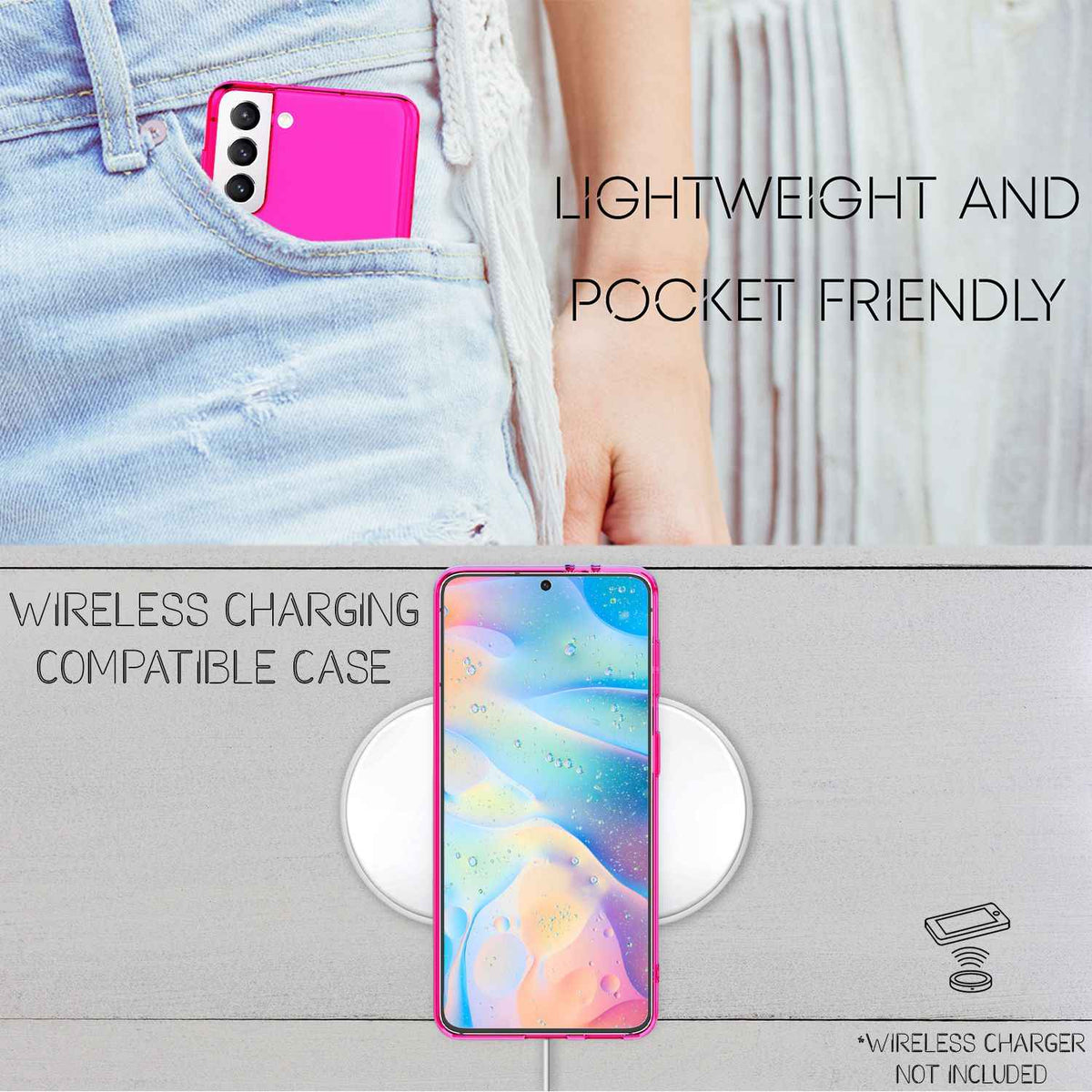 NALIA Klare Neon Handyhülle für Samsung Galaxy S22, Durchsichtig Bunt Leuchtend Vergilbungsfrei, Dünne Robuste Schutzhülle Cover Case