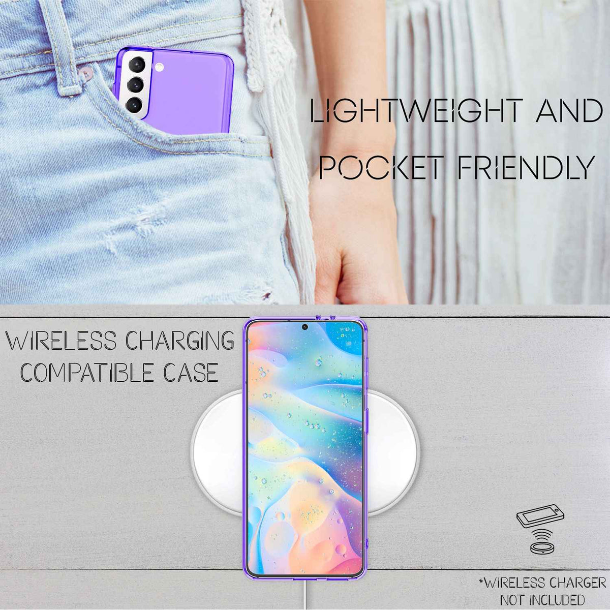 NALIA Klare Neon Handyhülle für Samsung Galaxy S22, Durchsichtig Bunt Leuchtend Vergilbungsfrei, Dünne Robuste Schutzhülle Cover Case