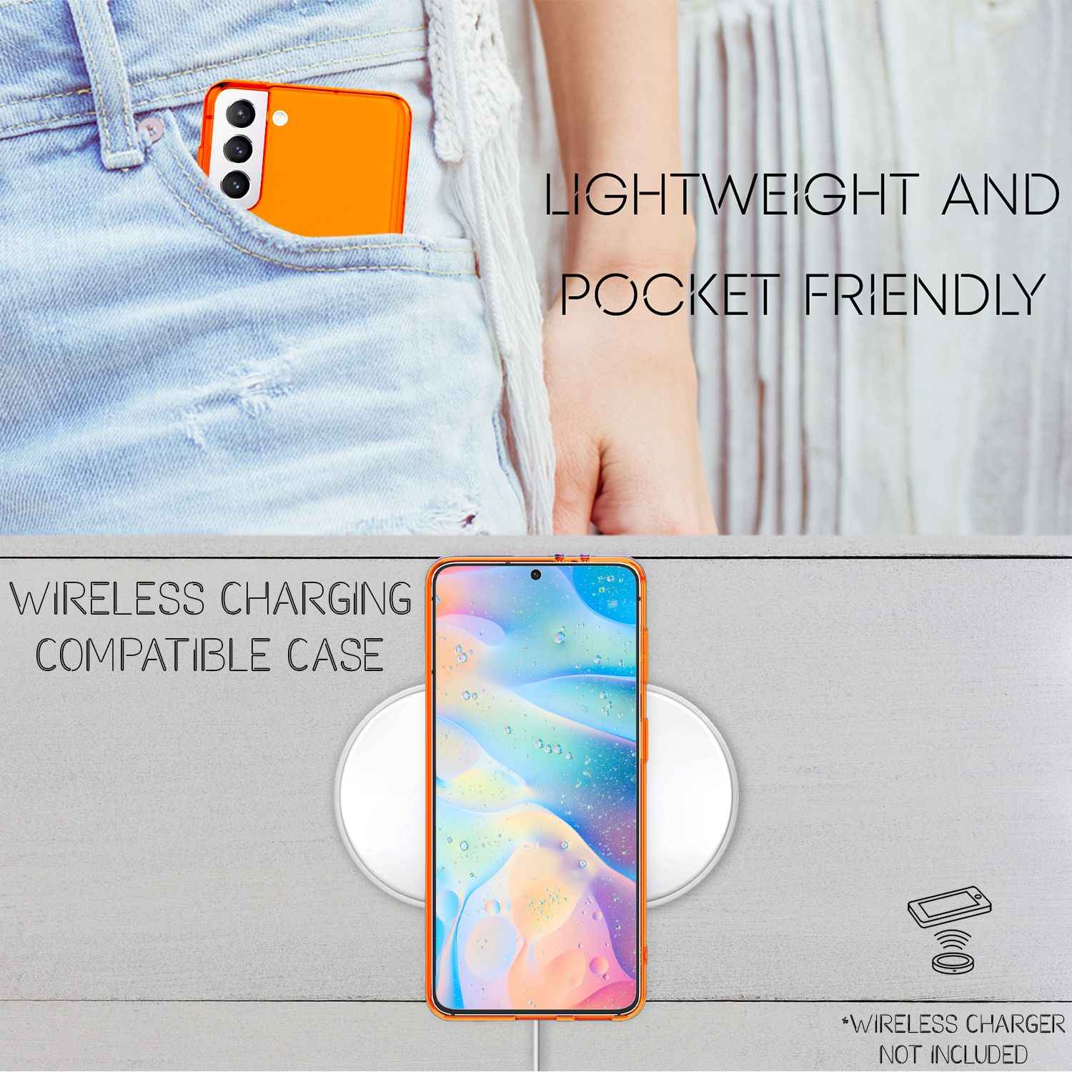 NALIA Klare Neon Handyhülle für Samsung Galaxy S22, Durchsichtig Bunt Leuchtend Vergilbungsfrei, Dünne Robuste Schutzhülle Cover Case