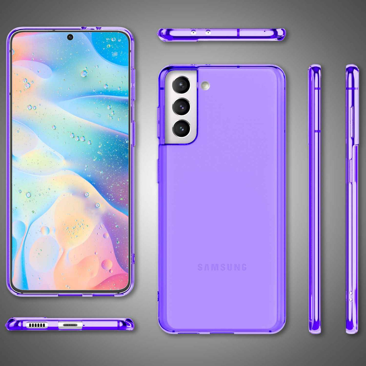 NALIA Klare Neon Handyhülle für Samsung Galaxy S22, Durchsichtig Bunt Leuchtend Vergilbungsfrei, Dünne Robuste Schutzhülle Cover Case