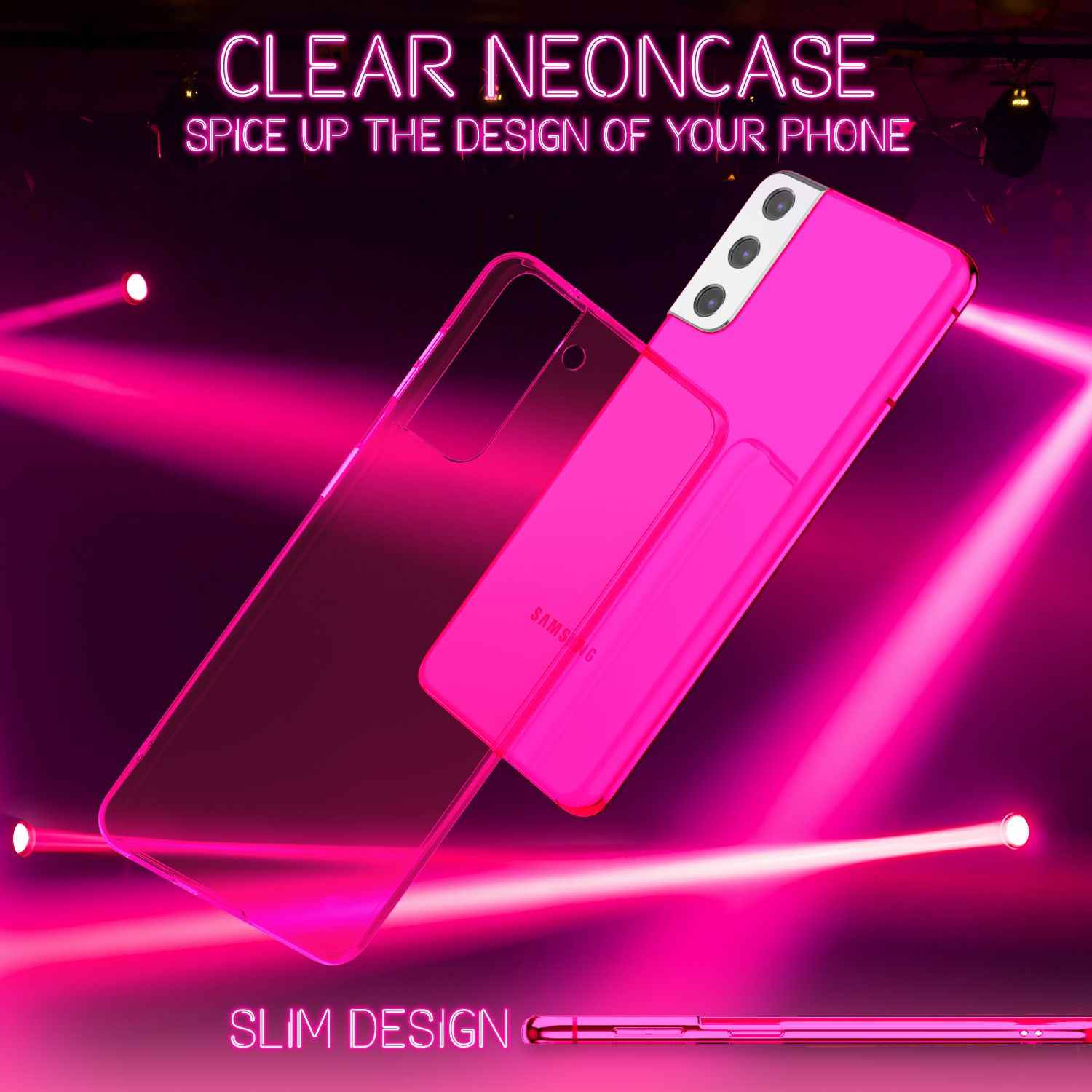 NALIA Klare Neon Handyhülle für Samsung Galaxy S22 Plus, Durchsichtig Bunt Leuchtend Anti-Gelb, Dünne Robuste Schutzhülle Cover Case