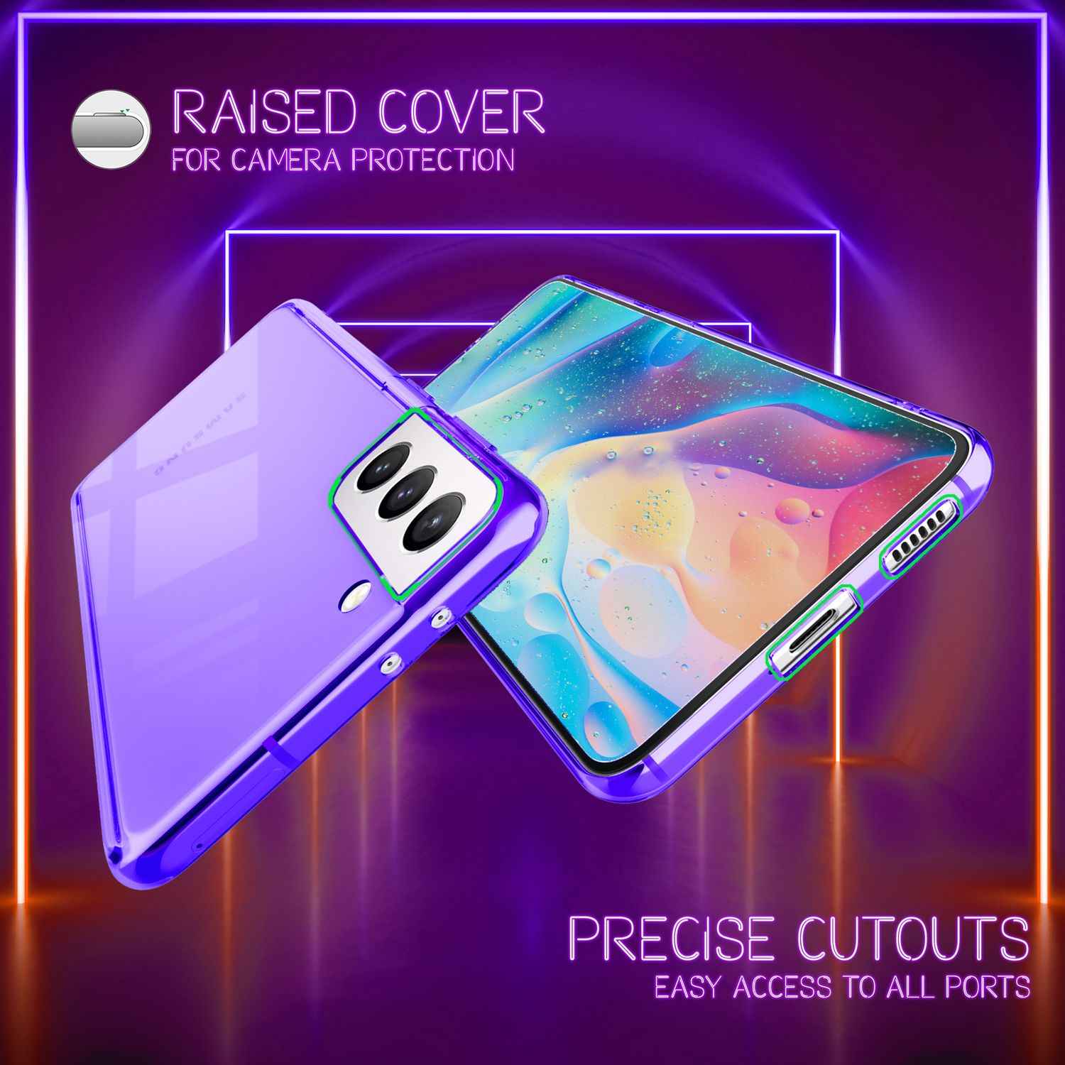 NALIA Klare Neon Handyhülle für Samsung Galaxy S22 Plus, Durchsichtig Bunt Leuchtend Anti-Gelb, Dünne Robuste Schutzhülle Cover Case