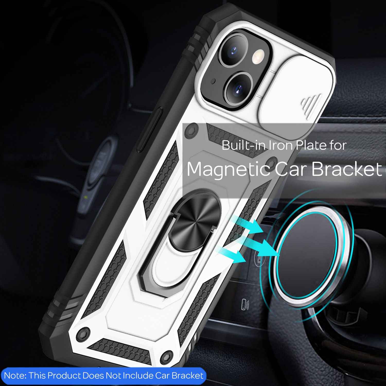 NALIA Military-Style Ringhülle für iPhone 13, Extrem Schützend mit Display-Rahmen & Kamera-Abdeckung
