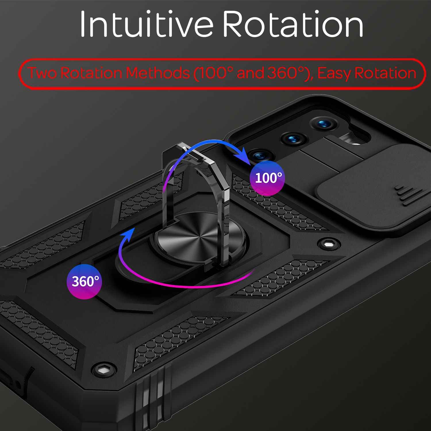 NALIA Military-Style Ringhülle für Samsung Galaxy S21, Extrem Schützend mit Display-Rahmen & Kamera-Abdeckung