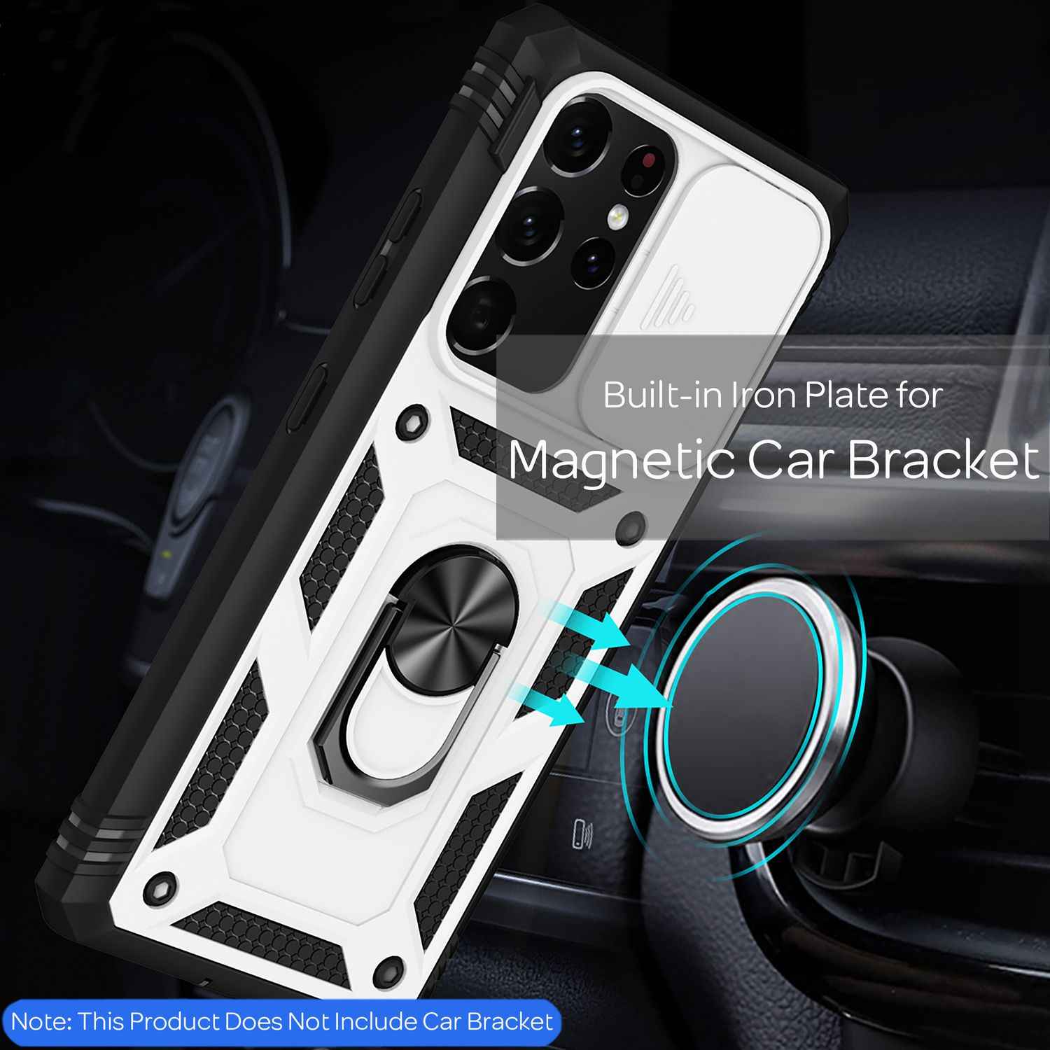 NALIA Military-Style Ringhülle für Samsung Galaxy S21 Ultra, Extrem Schützend mit Display-Rahmen & Kamera-Abdeckung, 360° Ring für Standfunktion