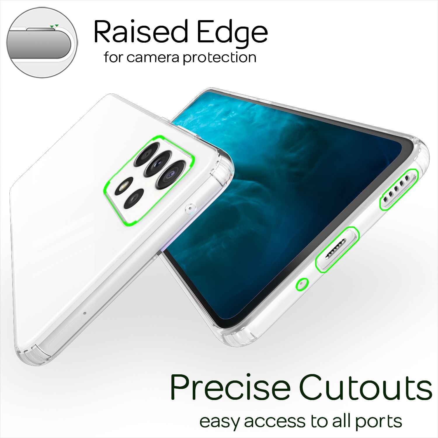 Klare Kratzfeste Hülle für Samsung Galaxy A53, Transparent Anti-Gelb Durchsichtig Stoßfest Harte Rückseite & Silikon Rahmen, Hybrid Handyhülle Schutzhülle Cover Case