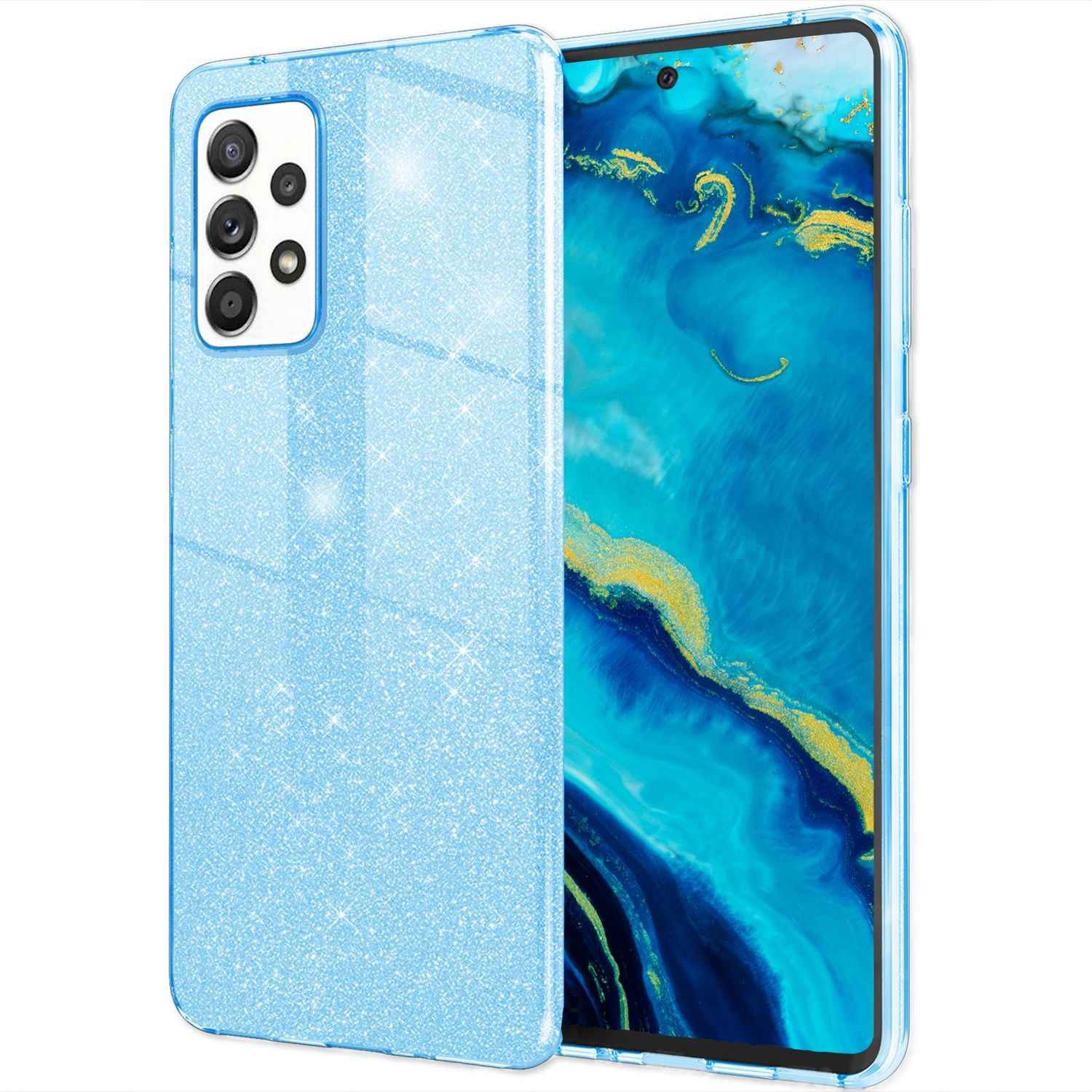 Für Samsung Galaxy A33 - Robuste Glitzer Hülle Stoßfest Glänzend Handy Schutz