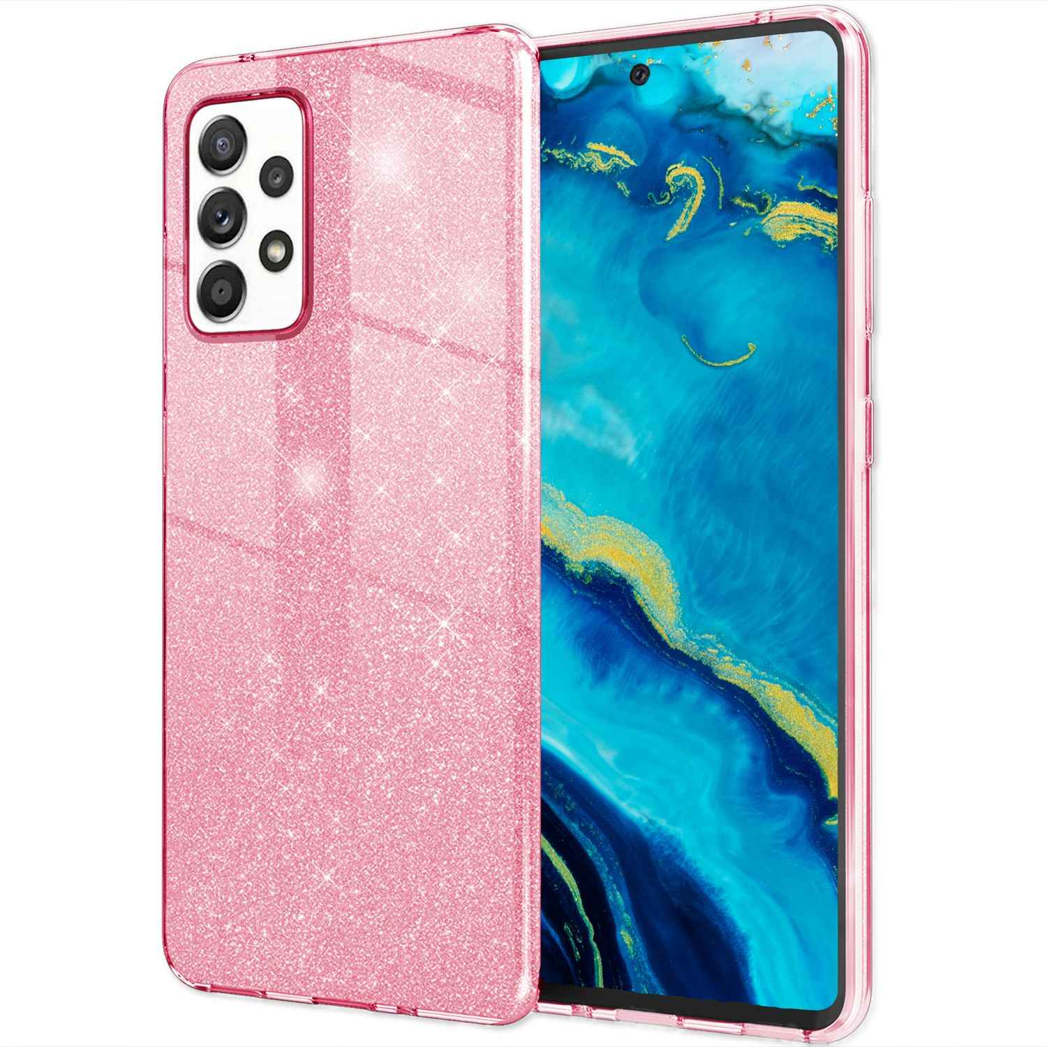 Für Samsung Galaxy A33 - Robuste Glitzer Hülle Stoßfest Glänzend Handy Schutz