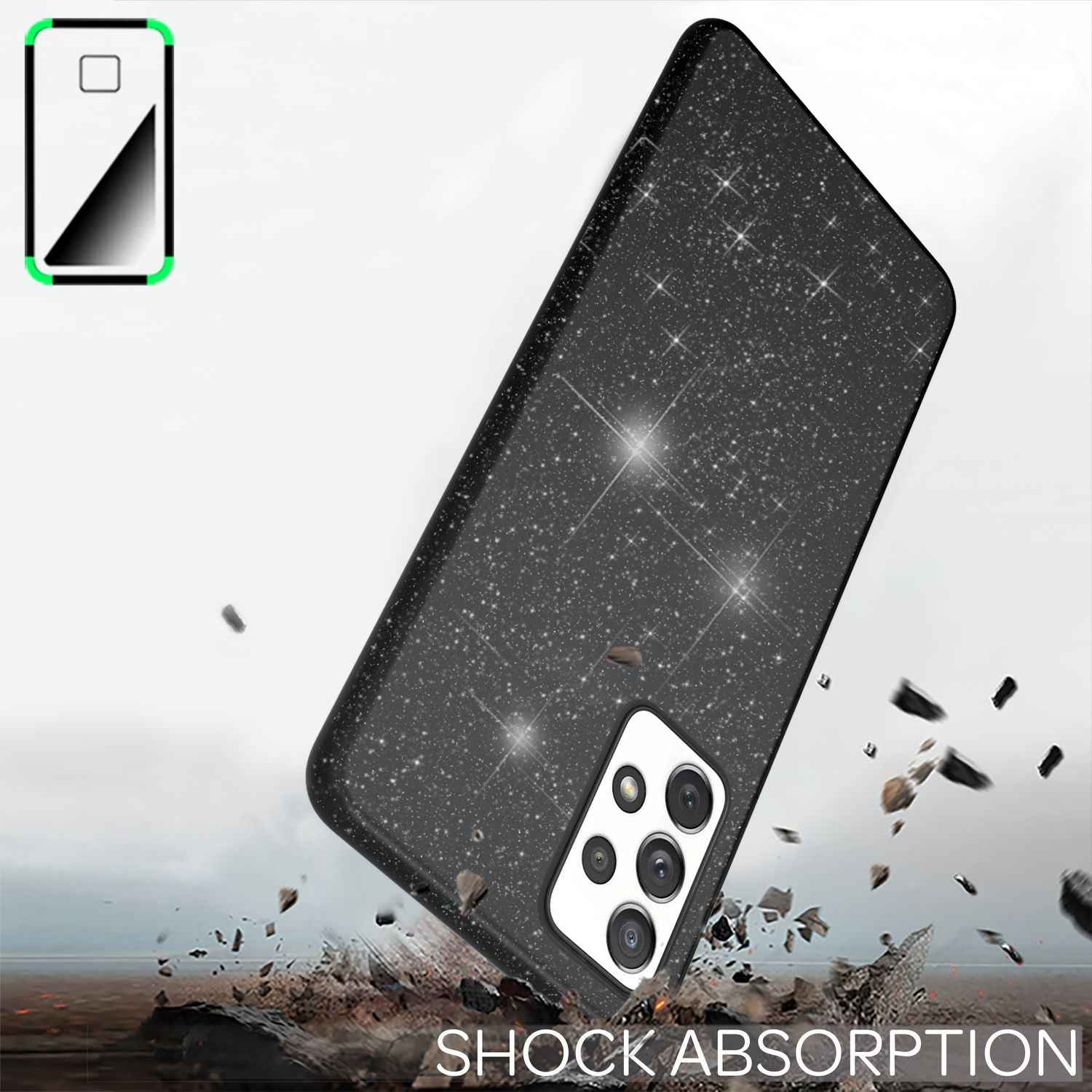 Für Samsung Galaxy A33 - Robuste Glitzer Hülle Stoßfest Glänzend Handy Schutz