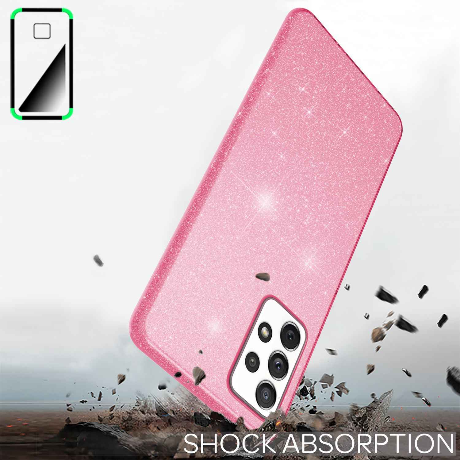 Für Samsung Galaxy A33 - Robuste Glitzer Hülle Stoßfest Glänzend Handy Schutz