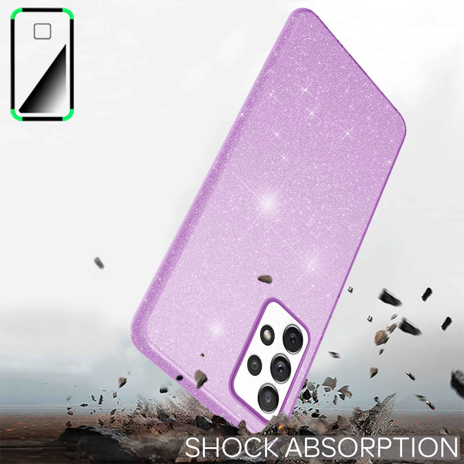 Für Samsung Galaxy A33 - Robuste Glitzer Hülle Stoßfest Glänzend Handy Schutz